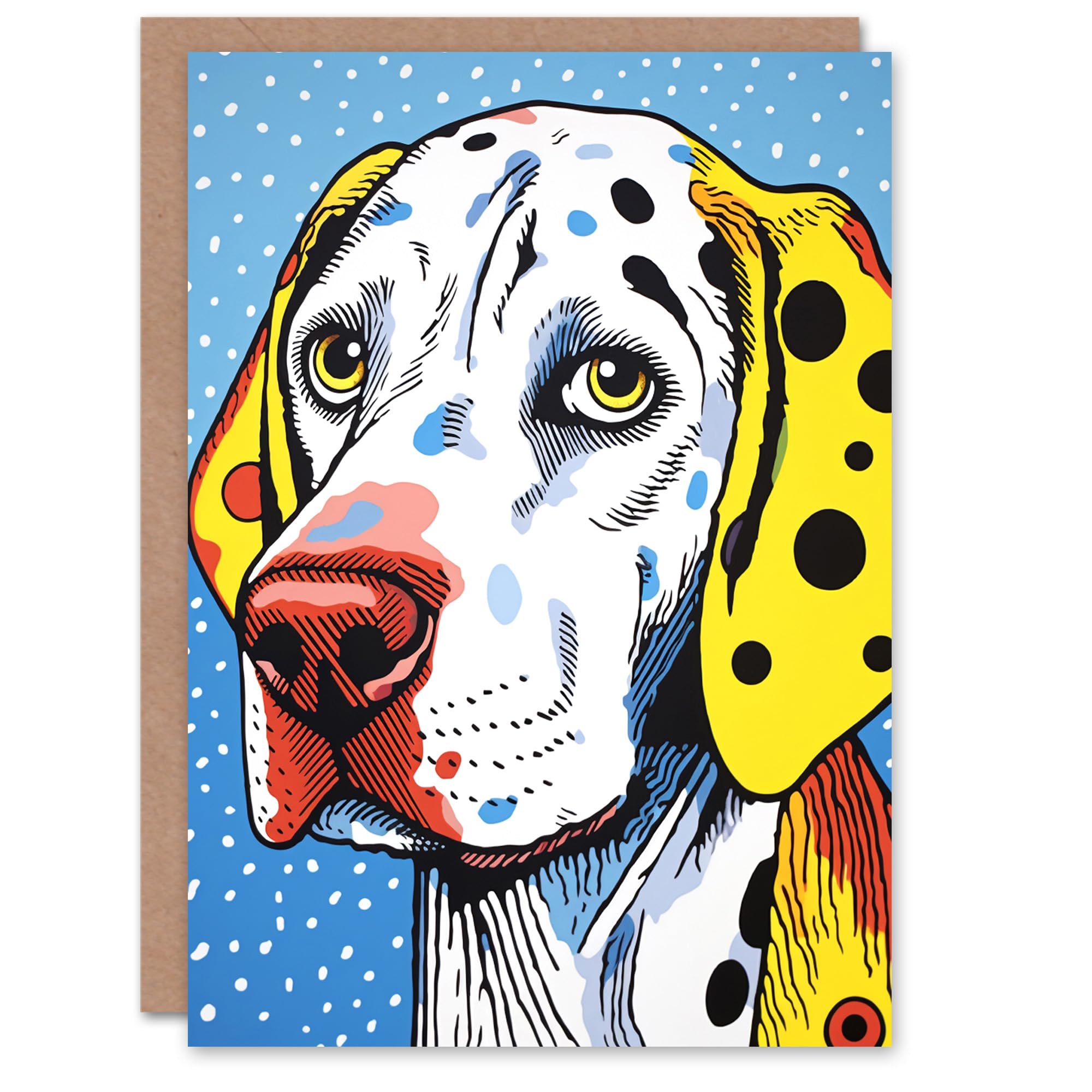 Artery8 Birthday Greeting Card Dalmatian Dog Lover Pop Art For Him Her