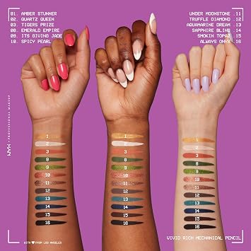 NYX PROFESSIONAL MAKEUP Mechanical Eye Pencil، Vivid Rich Mechanical، Creamy Retractable Eyeliner - Quartz Queen، White Eyeliner