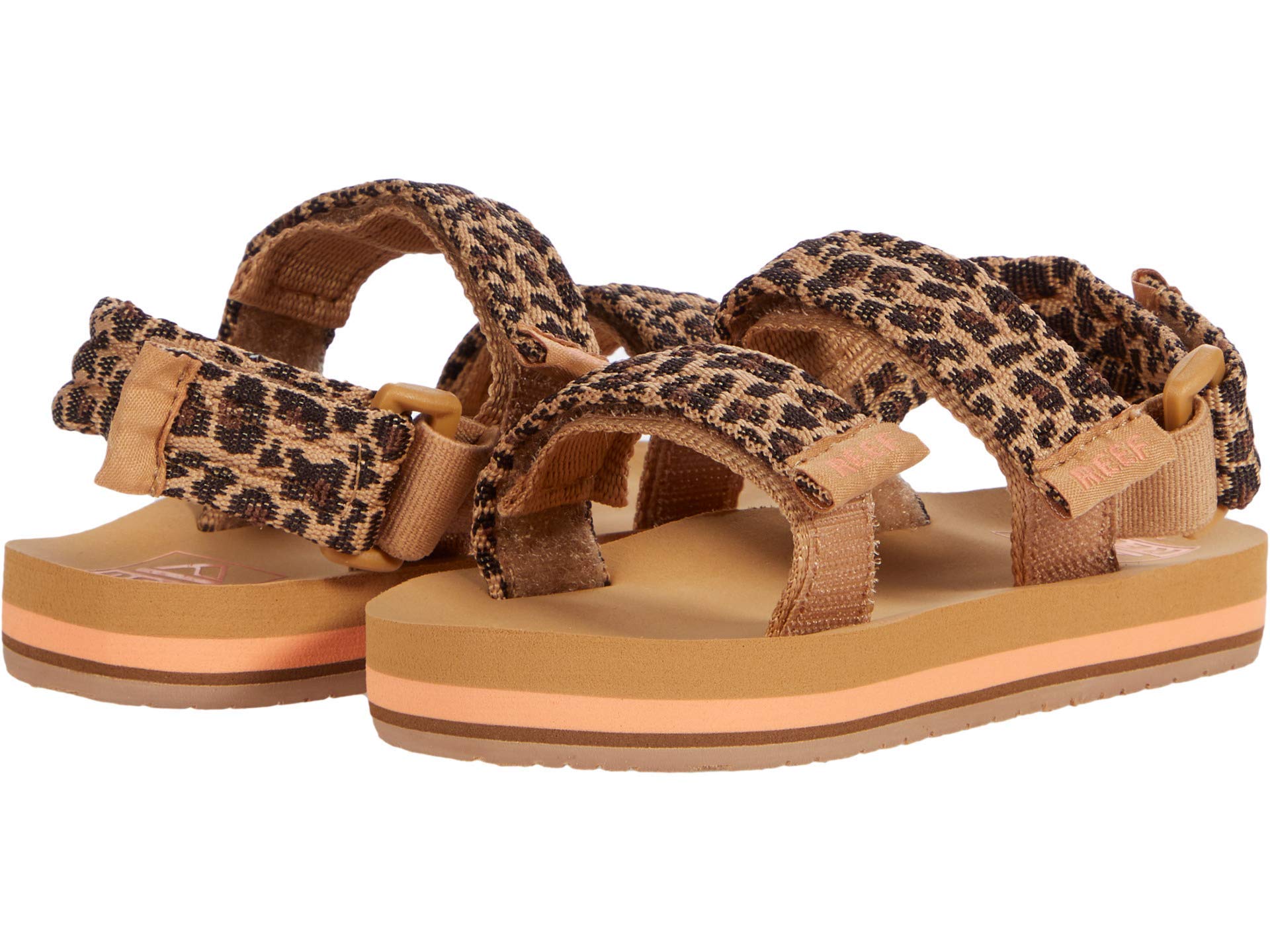 Reef Little Ahi Convertible Thong Junior, Leopard, UK 2/3