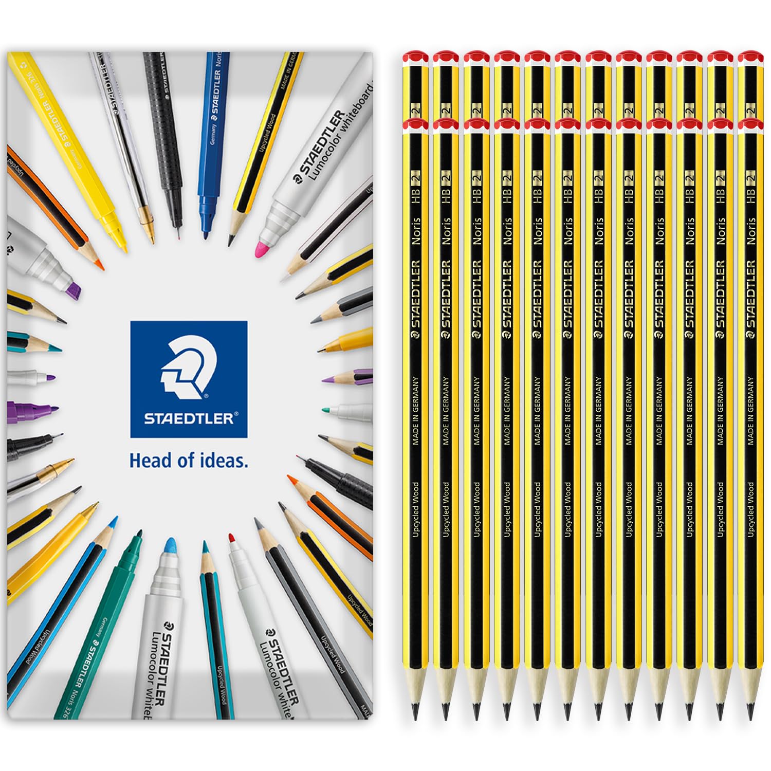 STAEDTLER Noris 120 Upcycled Wood Graphite Pencil - Break-Resistant Pencils - Envelope Gift Class Pack of 24 (Grade HB)