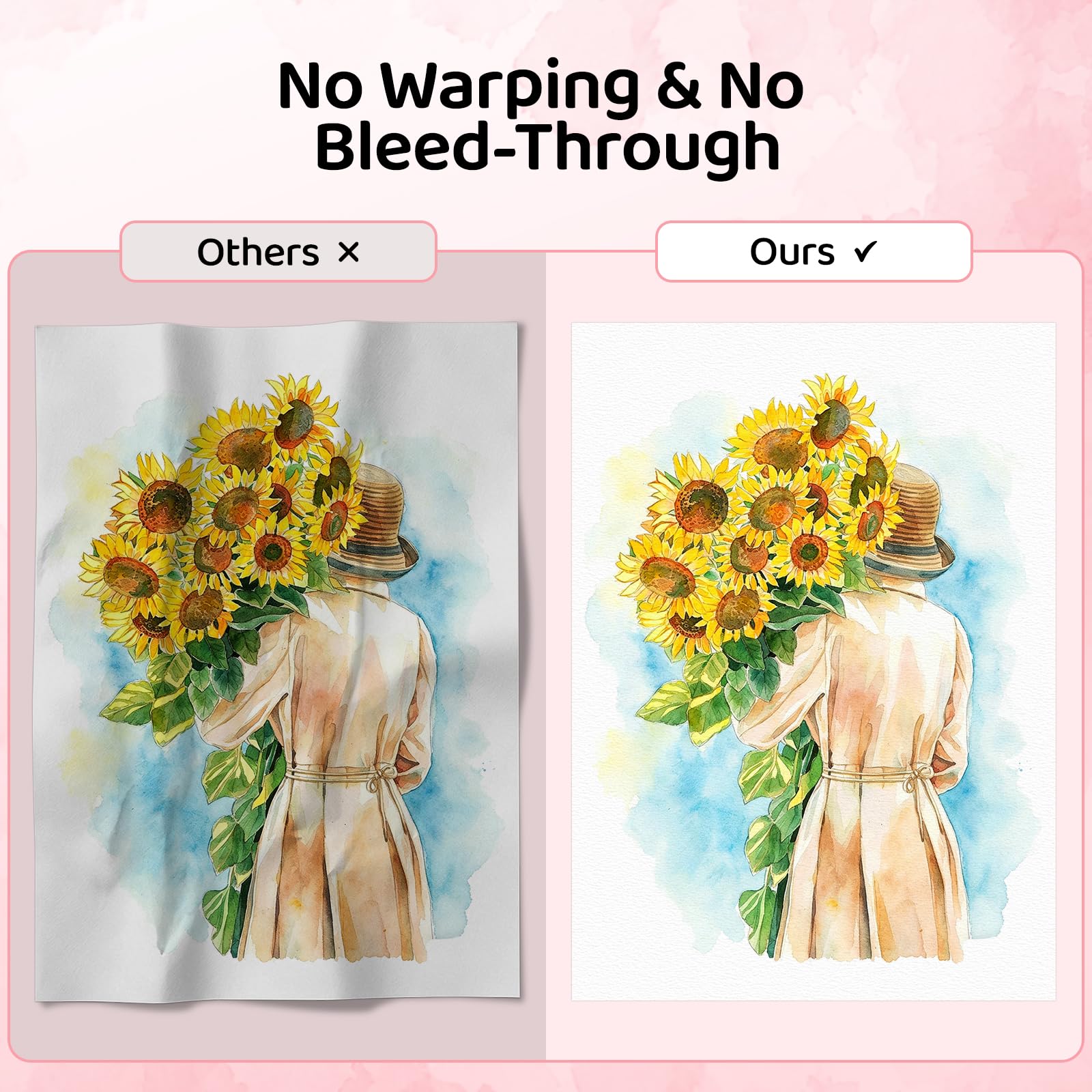 84 Sheets Watercolor Paper 5x7, 110lb/230gsm Cold Press Watercolor Paper Bulk, Cotton Water Color Paper, White Drawing Paper for Sketching, Acrylic, Gouache, Watercolor Supplies for Kids Adults - 5