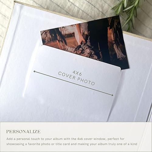 Miniatura 5 de Álbum de recortes premium Álbum de fotos sin ácidos con espacio de escritura 100 páginas para tamaño 4 x 6 Capacidad para 500 fotos Boda, bebé,