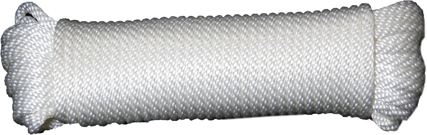 T.W Evans Cordage Co. 44-168 1/2-Inch Solid Braid Nylon Rope 100-Feet Hank