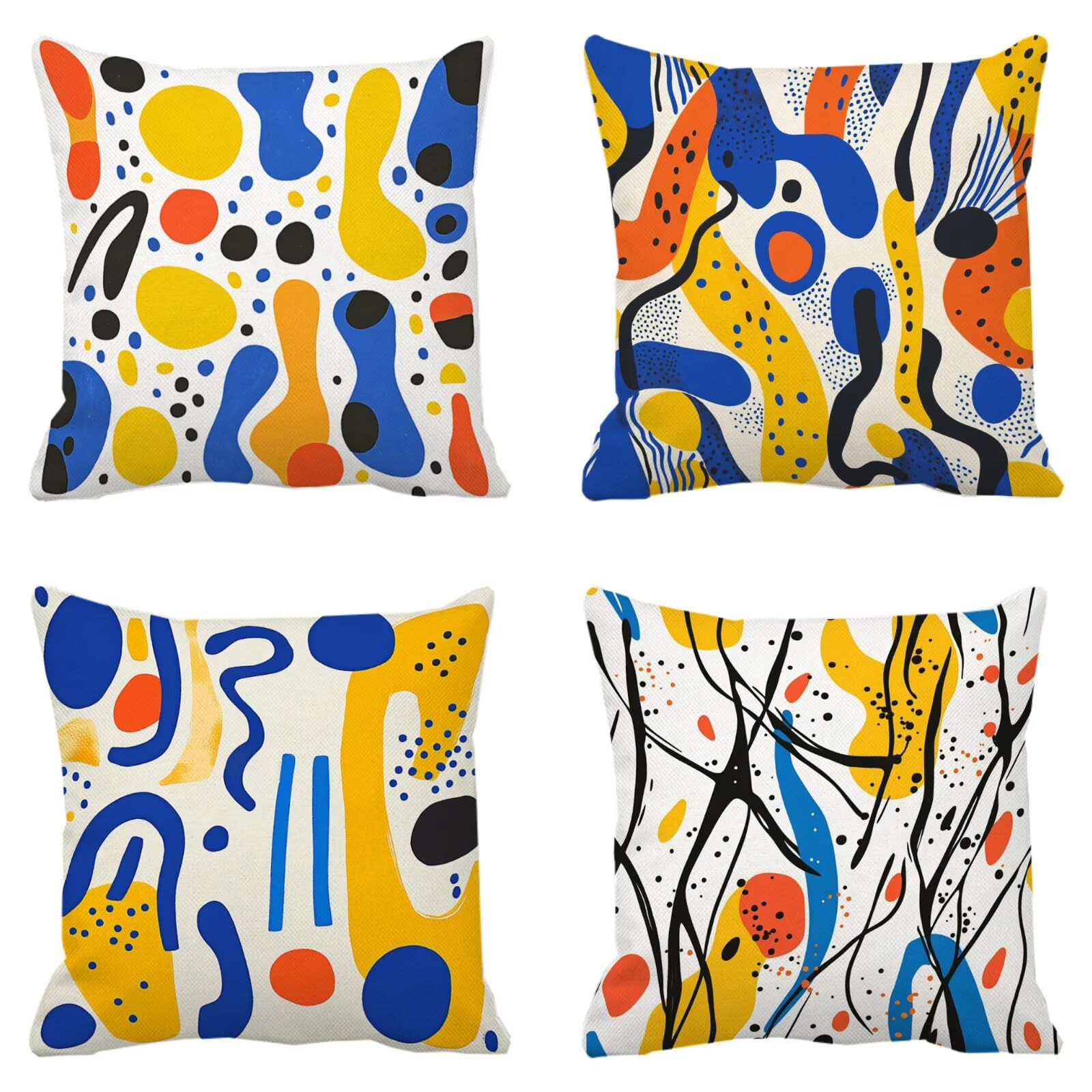 Coussin de jardin jaune abstrait 35x35cm étanche pour une terrasse moderne