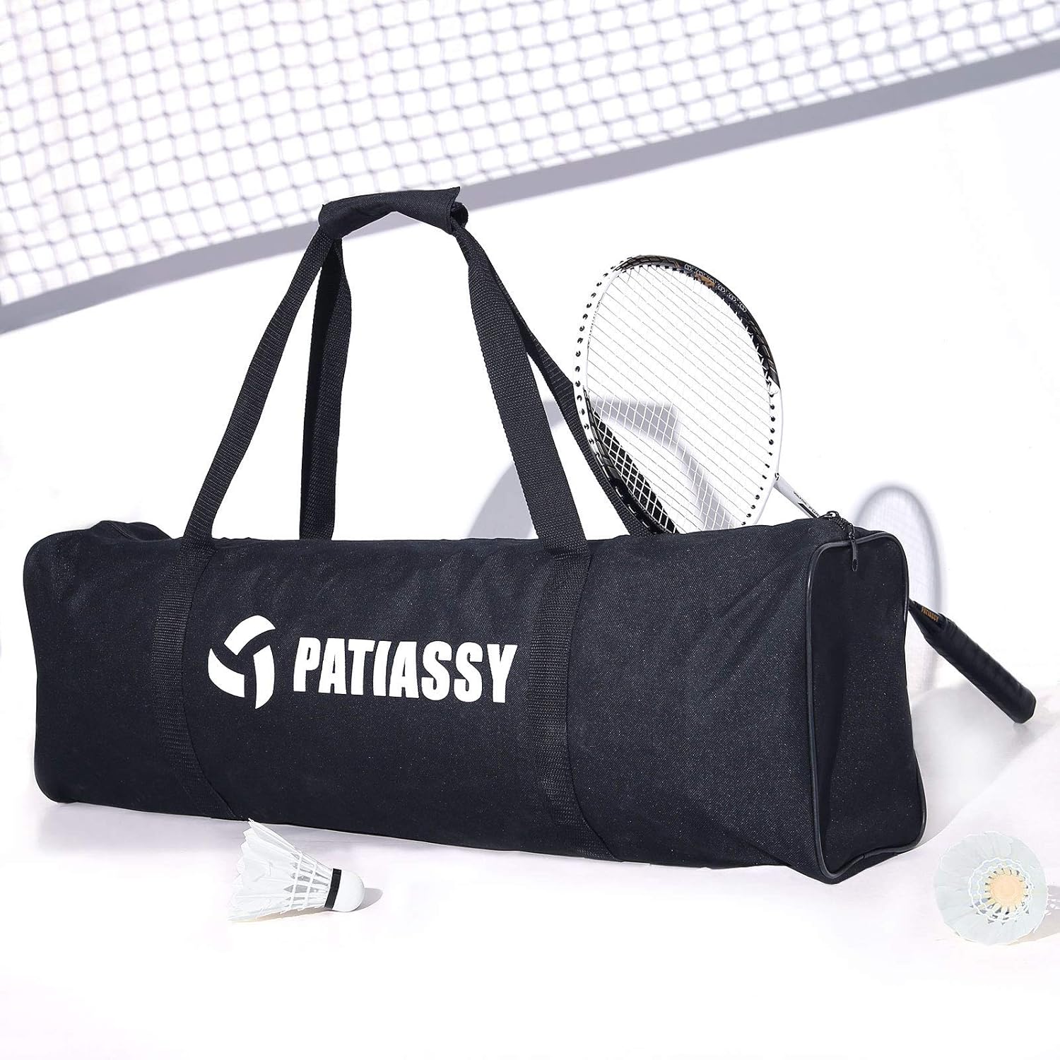 Patiassy Professional Badminton Set - Includes Portable Outdoor Badminton Net with Winch System, 4 Badminton Rackets, 2 Goose Feather Shuttlecocks and Carrying Bag : Sports & Outdoors
