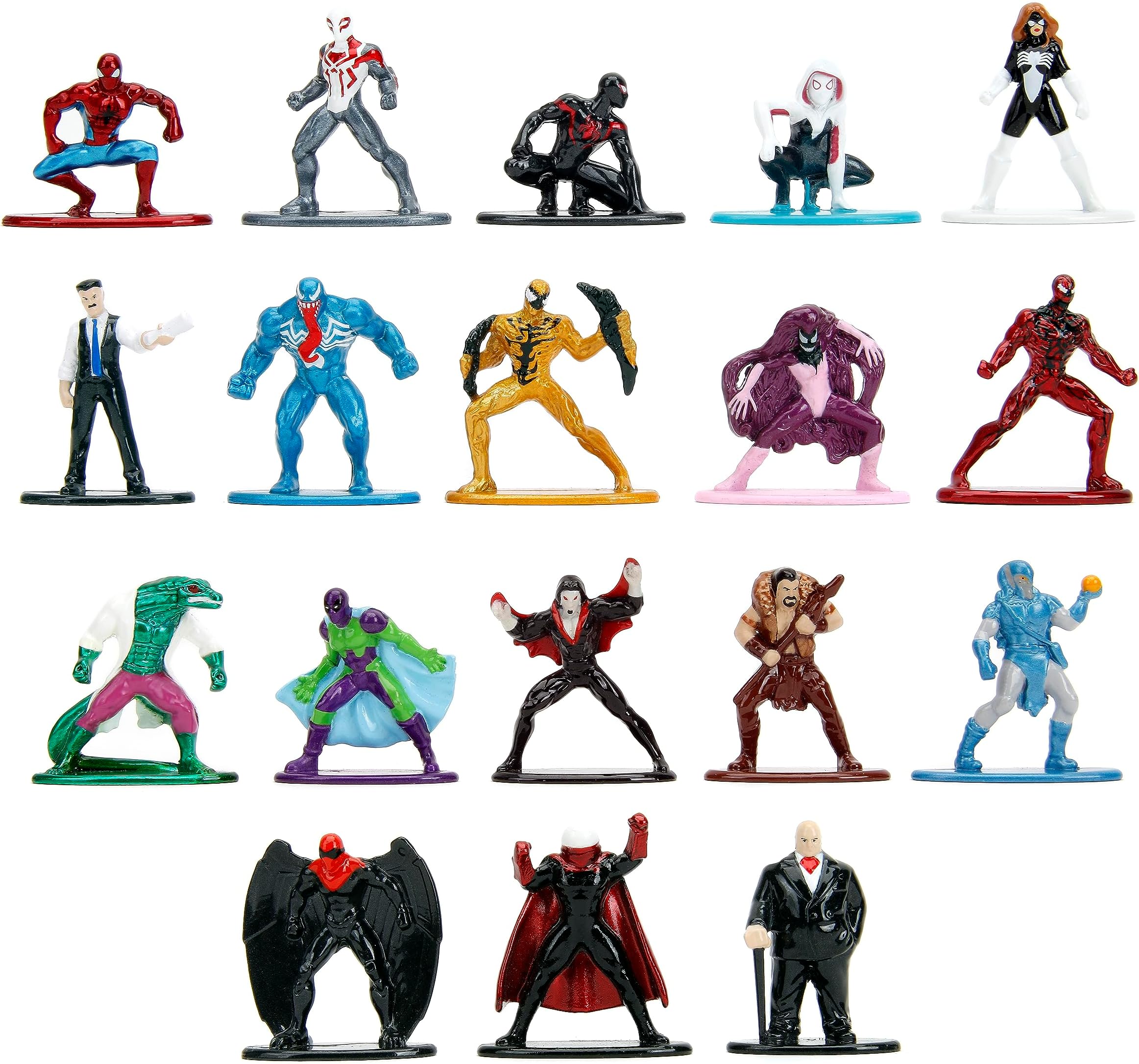 Toys Marvel Spider-Man 18-Pack Series 9 Die-cast Figures, Toys for Kids and Adults