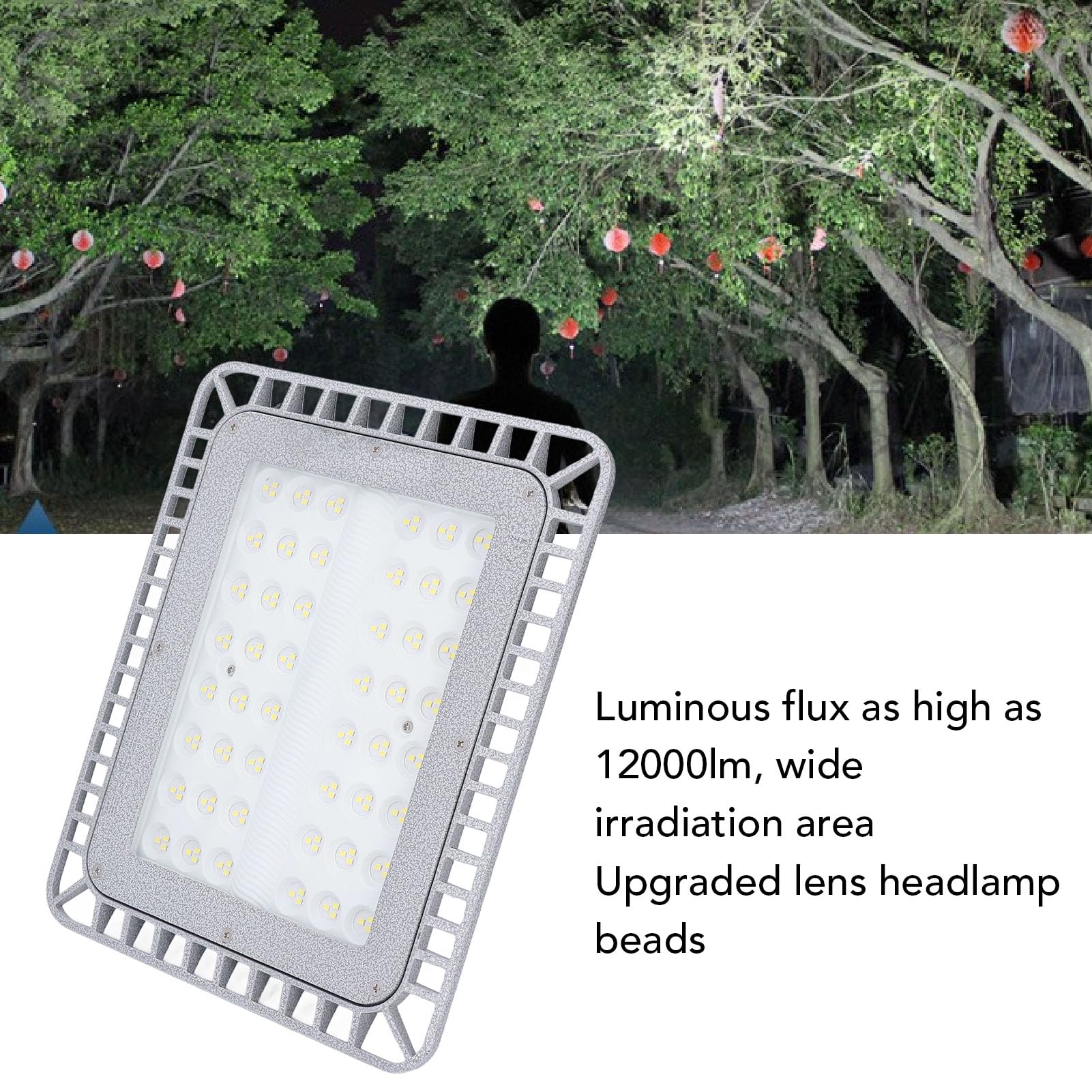 Rengue Światło Przeciwwybuchowe LED 100W 12000lm 5000K Oświetlenie Fabryki Przemysłowej | Gb Odporny na Eksplozję.Nieprzepuszczalny dla Pogody.Odlew aluminiowy.Żywotność 50 000 Godzin.Elastyczny montaż wspornika.