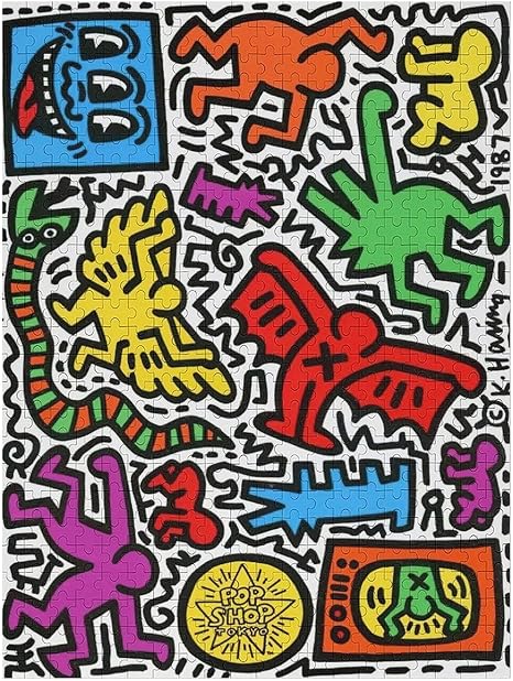Amazon Co Jp ジグソーパズル キース ヘリング Keith Haring 500ピース 子供向けパズル おしゃれ ピースパズル パズル ジグソー おもちゃ 子供 ピースパズル ぱずる 絵 グッズ 専用 キャラクター 壁飾り エコ素材 耐久性 高級印刷 キャラクター パズル 萌えグッズ 人気