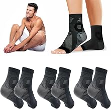 Upgraded Neuropathy Socks 3 Pairs for Women Men,Soothe Relief Ankle Compression Sock 15-20 mmHg,Soothers Plantar Fasciitis Relief (3 Black) (XL)