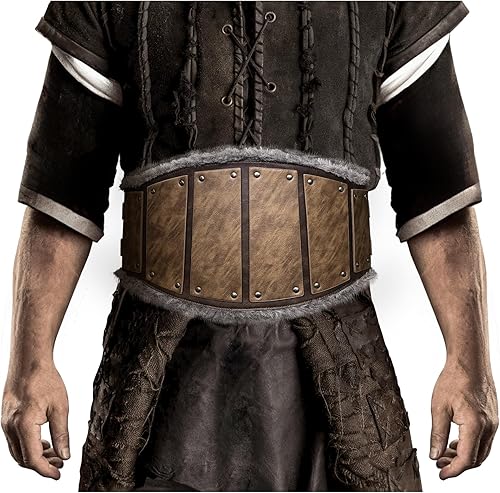 Miniatura 4 de HiiFeuer Armadura de hombro Viking individual con armadura de cintura bárbara y protectores medievales de Brigandine, juego de guerrero vikingo de