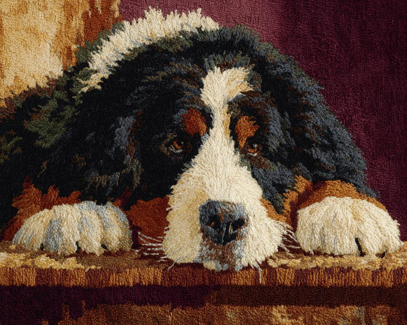 AMBATTERY Latch Hook Tapestry Kit Dog Lying Down 90x120cm