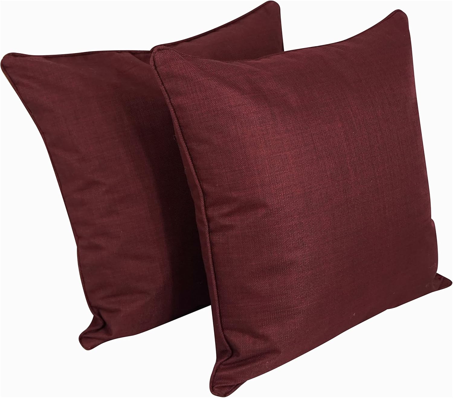 Blazing Needles Indoor/Outdoor Square Corded Throw Pillow, 25", Merlot 2 Count