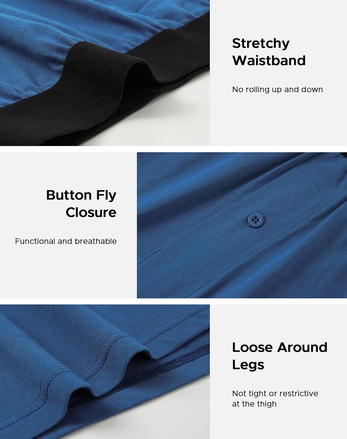 INNERSY Men's Boxer Shorts Loose Fit Soft Cotton Boxers for Men 4 Pack - Image 4