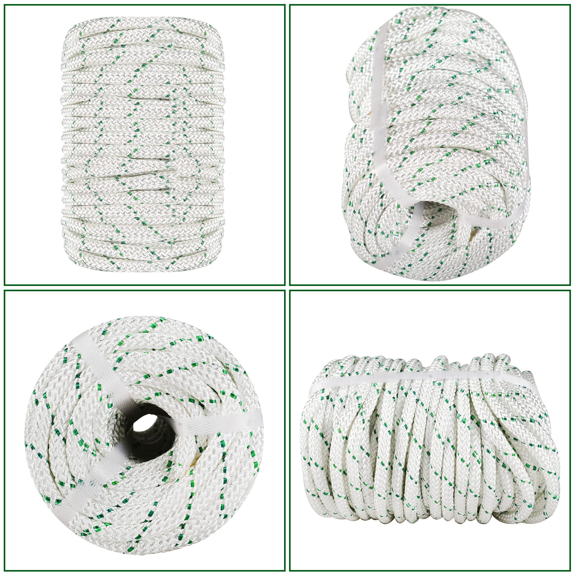 HOSTIC Double Braid Polyester Rope Pulling Rope Tree Cutting Ropes ...