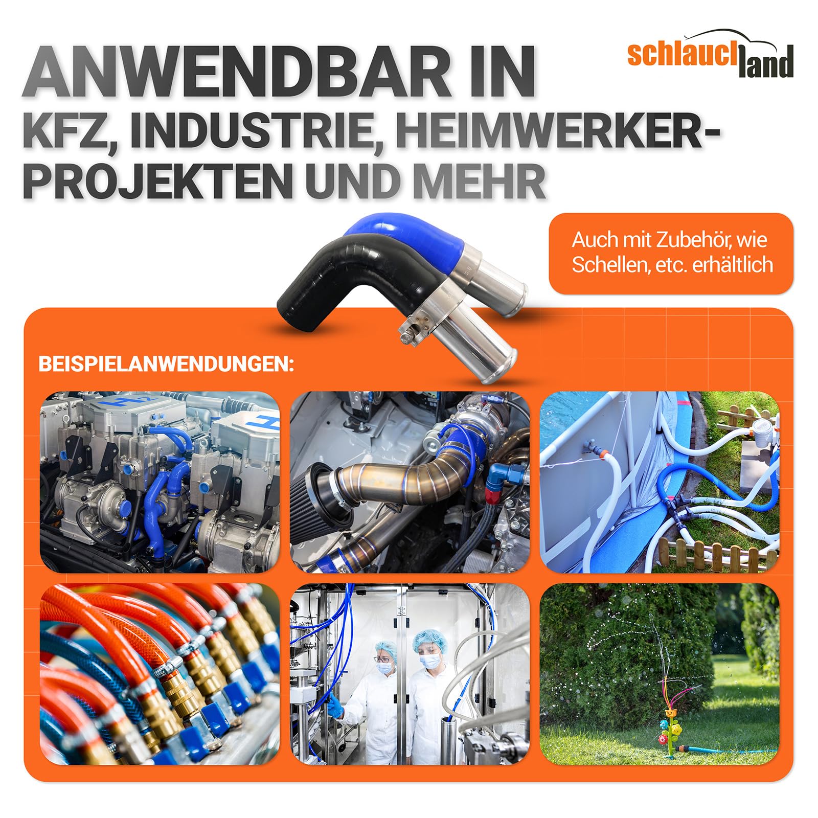 1m Unterdruckschlauch Silikon ID-Ø 8mm blau 200°C | GROSSE AUSWAHL | Silikonschlauch Universal Vakuum-Schlauch Luft Wasser Silikon Gummi Aquarium Lebensmittel-tauglich echt flexibel | PREMIUM