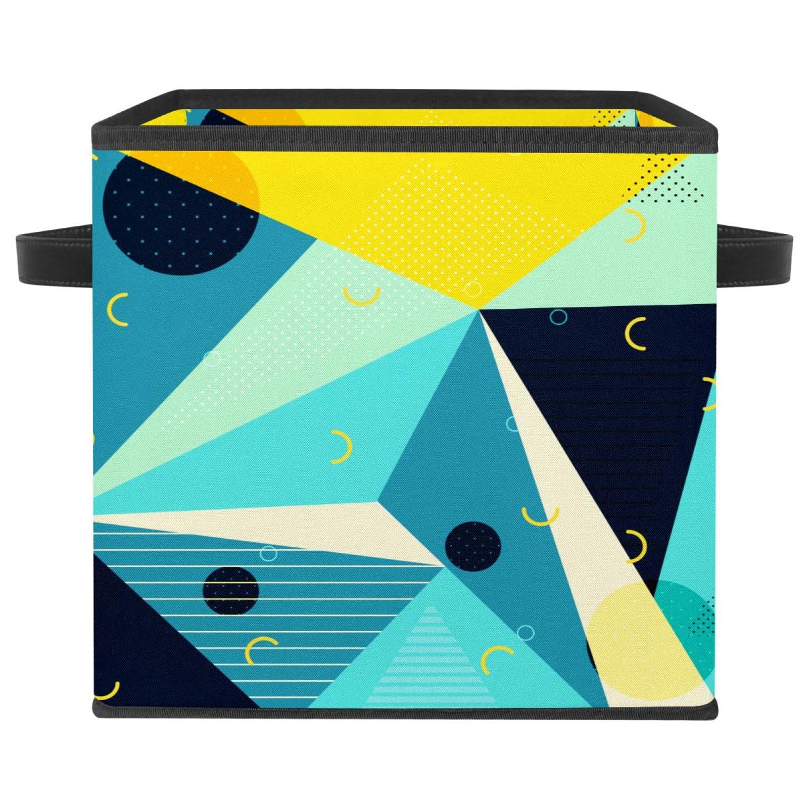 Panier géométrique bleu pour organiser la chambre d'enfant et le salon