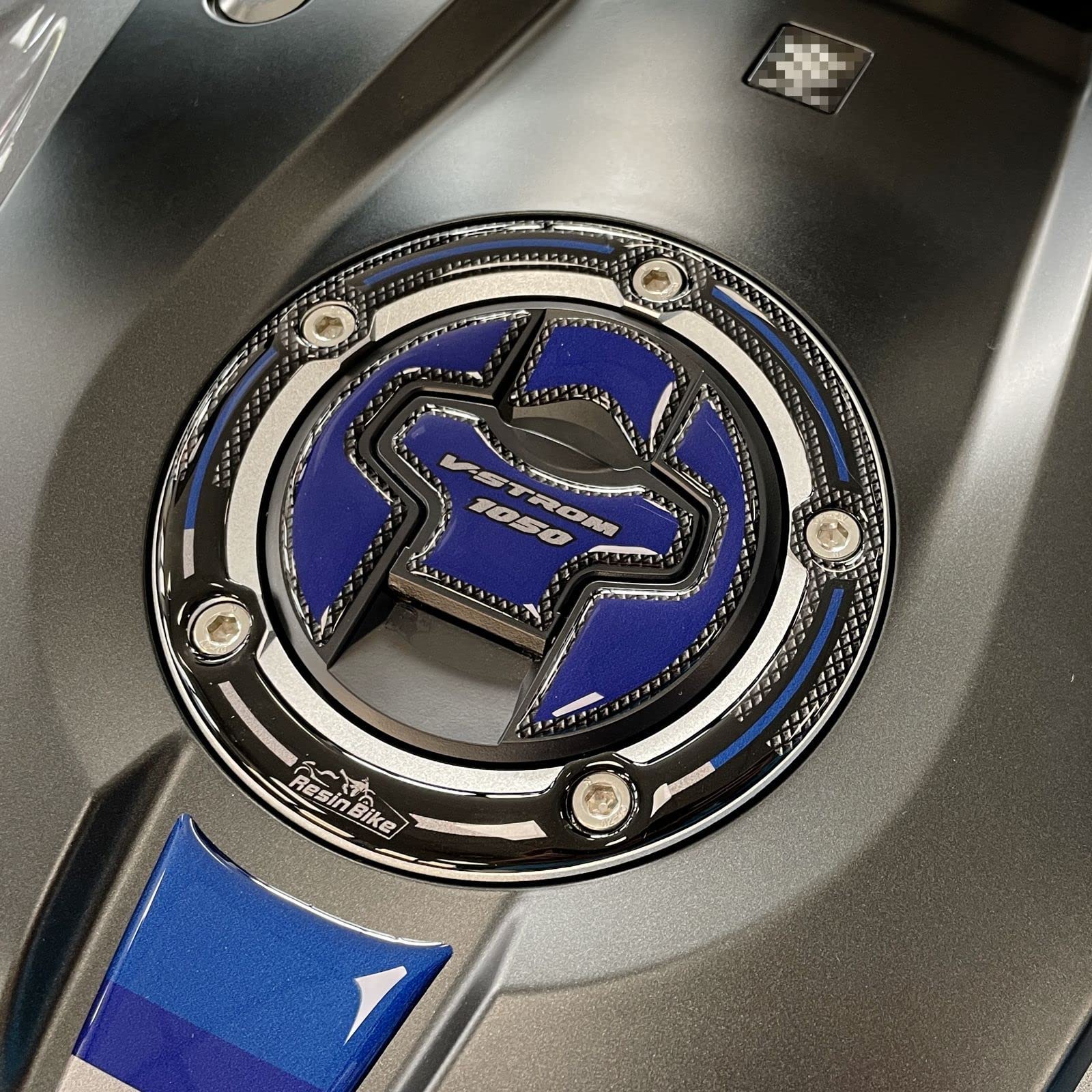 Resin Bike Tank Cap Motorcycle 3D Stickers Compatible With Suzuki V-Strom 1050 Xt Abs 2022 Grey Aspen. Protection From Bumps And Scratches. Resin Stickers - Gadget Moto