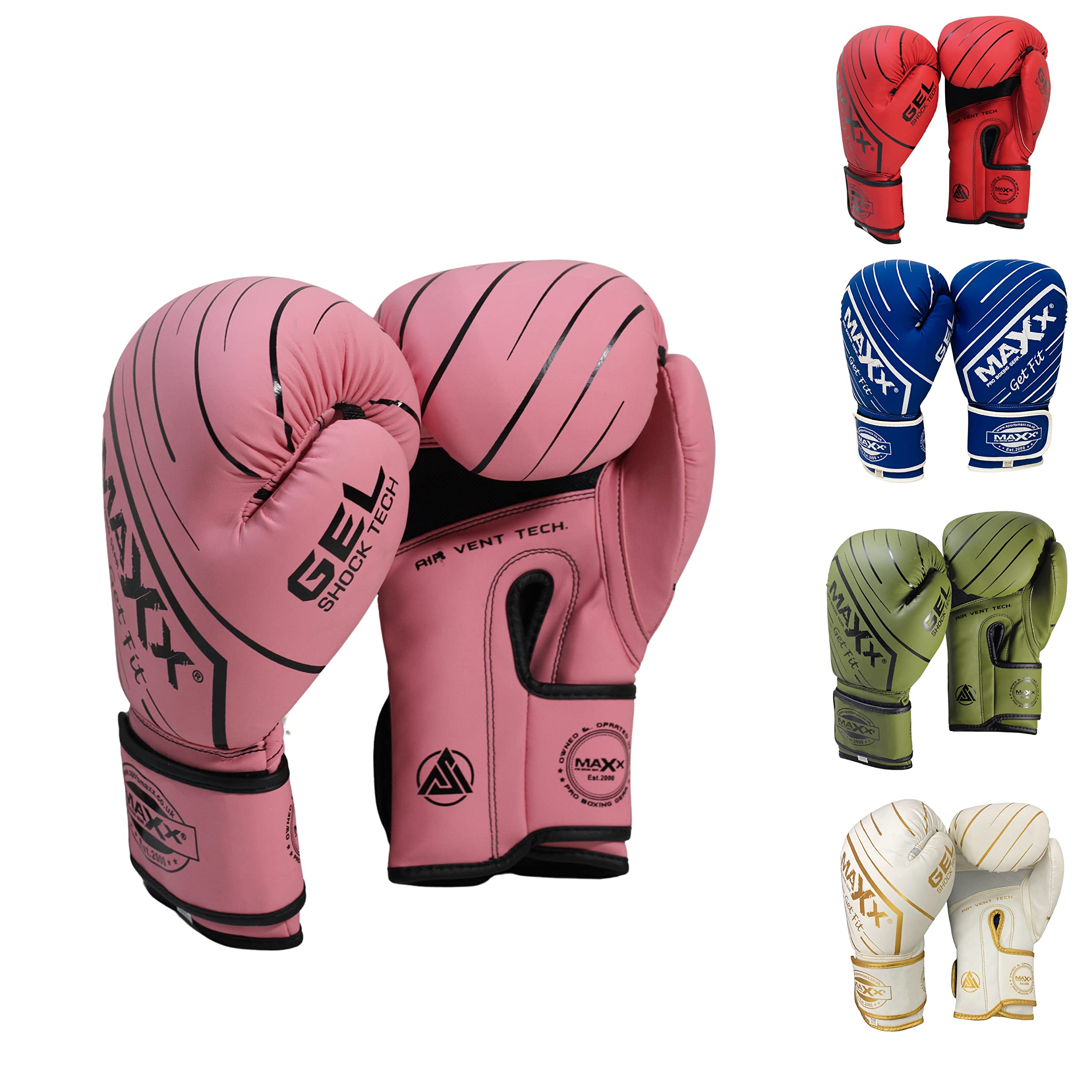 MAXX New Boxing Gloves MMA Training Fight Sparring Boxing Glove Adjustable Strap Best for Boxing Mma Training Equipment, Punching, Sparring Pads Mitts for Muay Thai, 4 6 10 12 14 16 Oz (Pink, 16 OZ)
