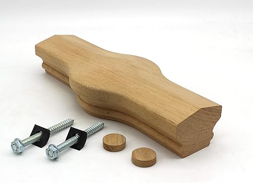 Miniatura 20 de 72-D3.5 Red Oak Dowel Top Newel 3 1/2" x 3 1/2" x 47 1/2", serie 6701, poste de escalera de madera dura, estilo redondo.. 3 pies. Barandilla