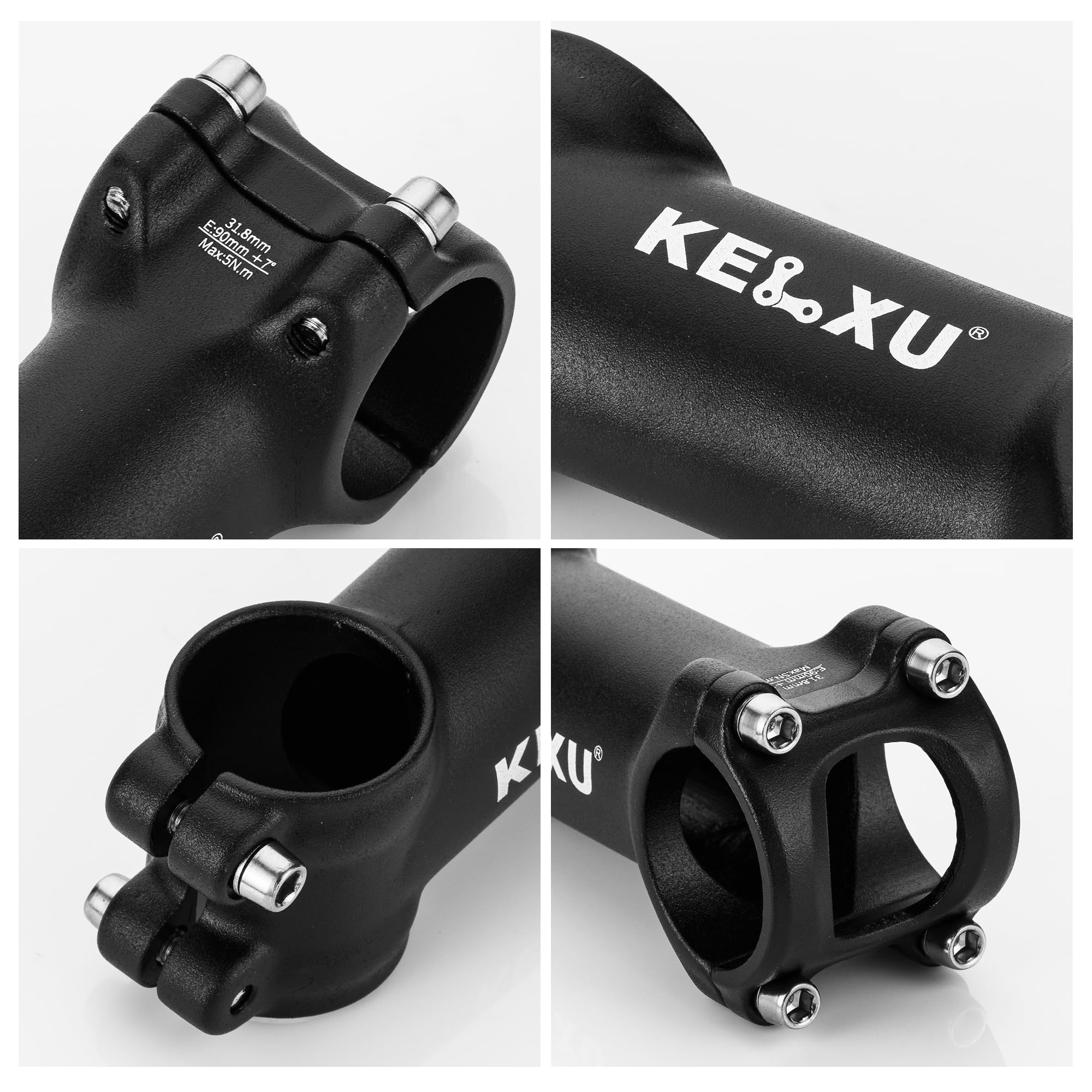 7 Gradi 31,8 Attacco Manubrio Bici 60/90mm Lega di Alluminio Gambi da Bicicletta per Bici da Strada, Mountain Bike, MTB, Ciclismo