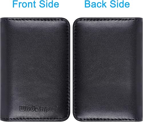 Miniatura 6 de Wisdompro Portatarjetas de visita, 2 caras, de piel sintética, con cierre magnético, para hombres y mujeres, ultra delgado y fino