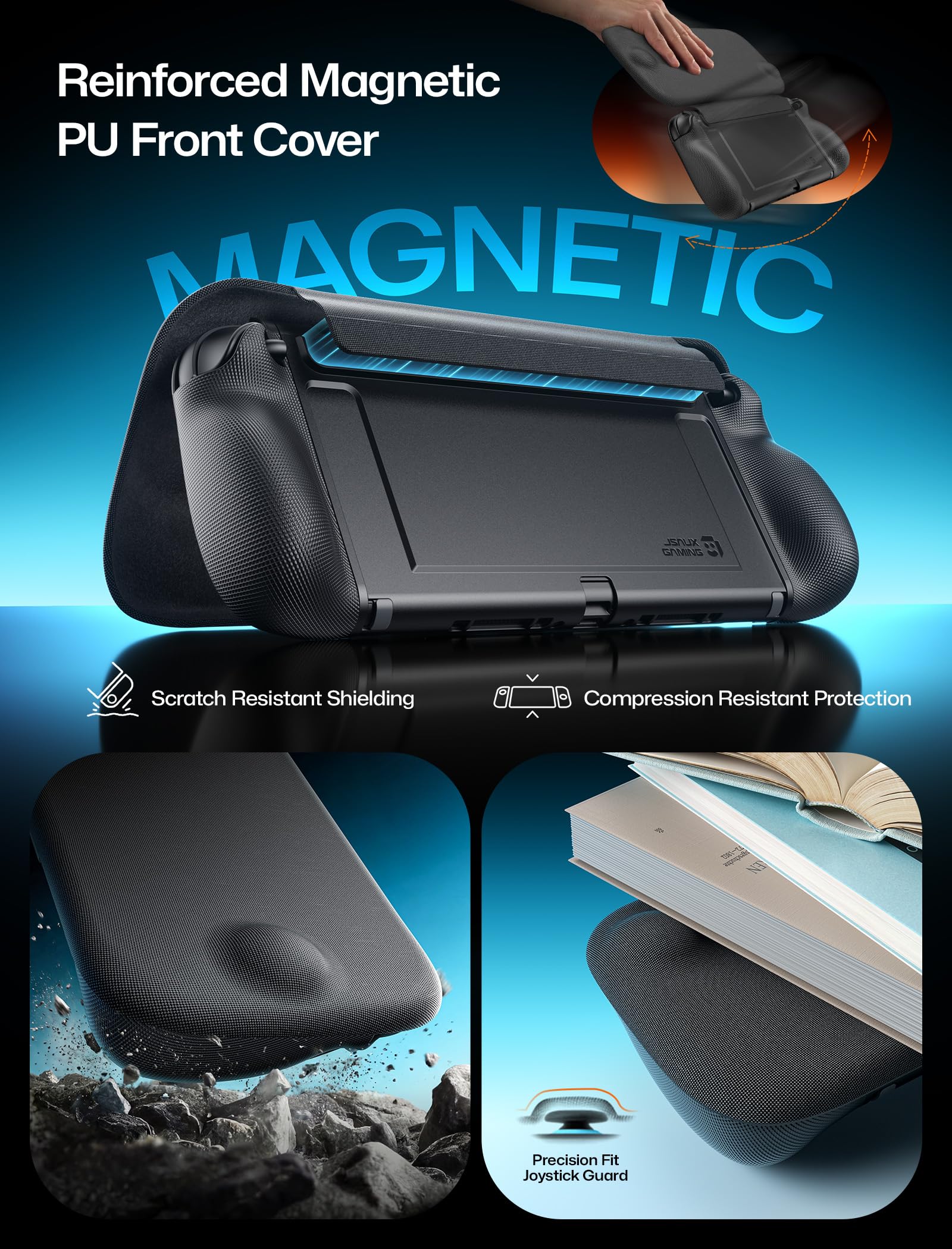 JSAUX Hülle kompatibel mit Nintendo Switch 2, Split Every Day Case, magnetisch abnehmbares Frontcover, Docking-fähig, rutschfester Grip