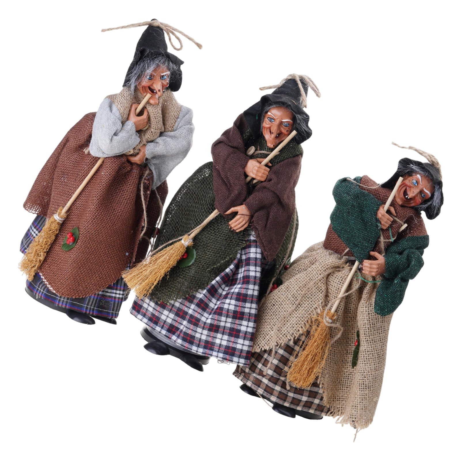 Figurines de sorcière pour soirée horreur avec œil LED et effet sonore effrayant