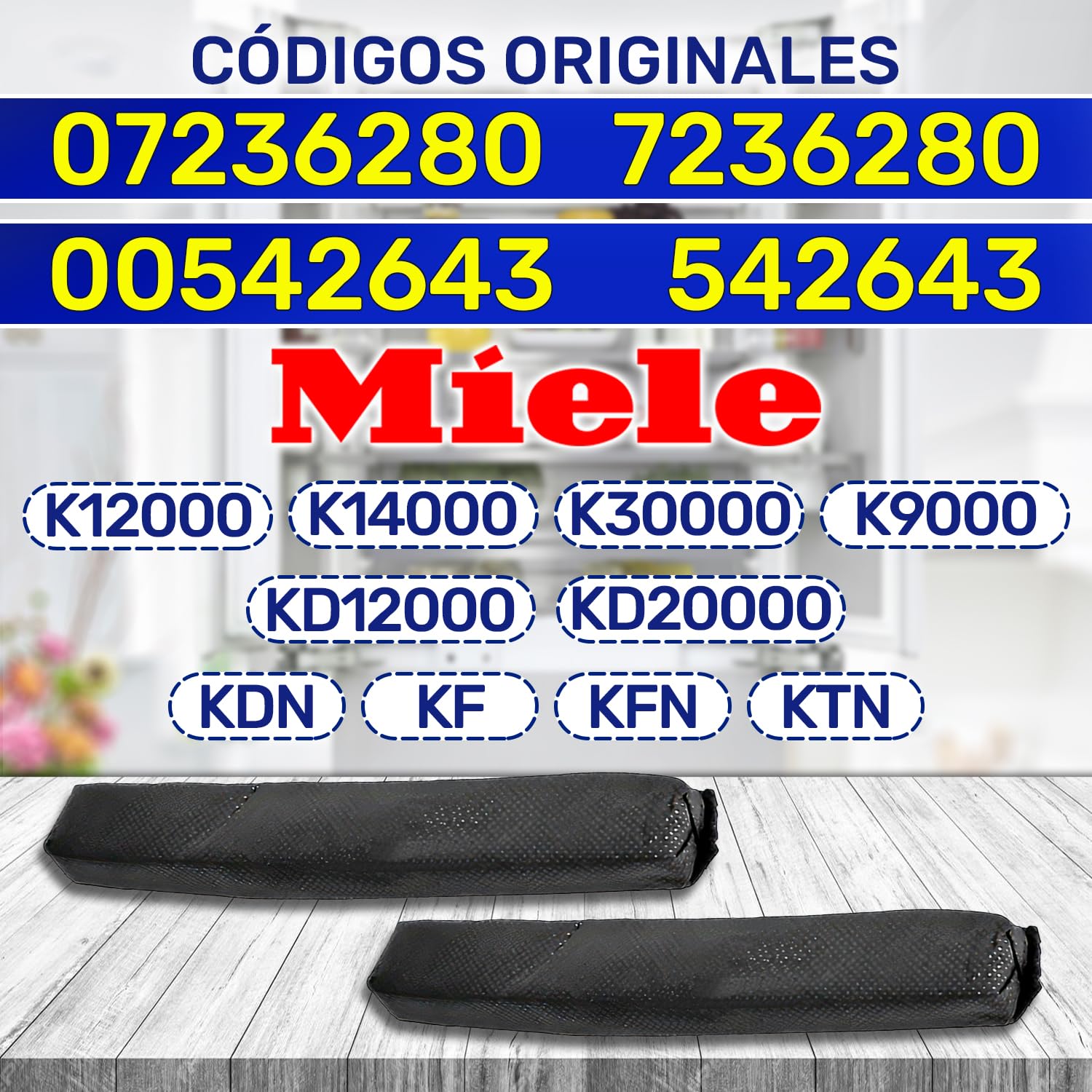 2 Piezas Filtro Carbon Activo para Frigorífico con Código Original 07236280 7236280 para Miele - MONTERAL