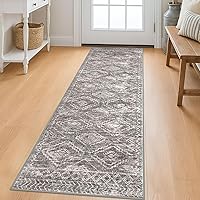 Vista 103 de KILOCOCO Tapete de entrada lavable a máquina, pequeño, para interior, súper suave, antideslizante, diseño geométrico, para cocina, dormitorio, Gris