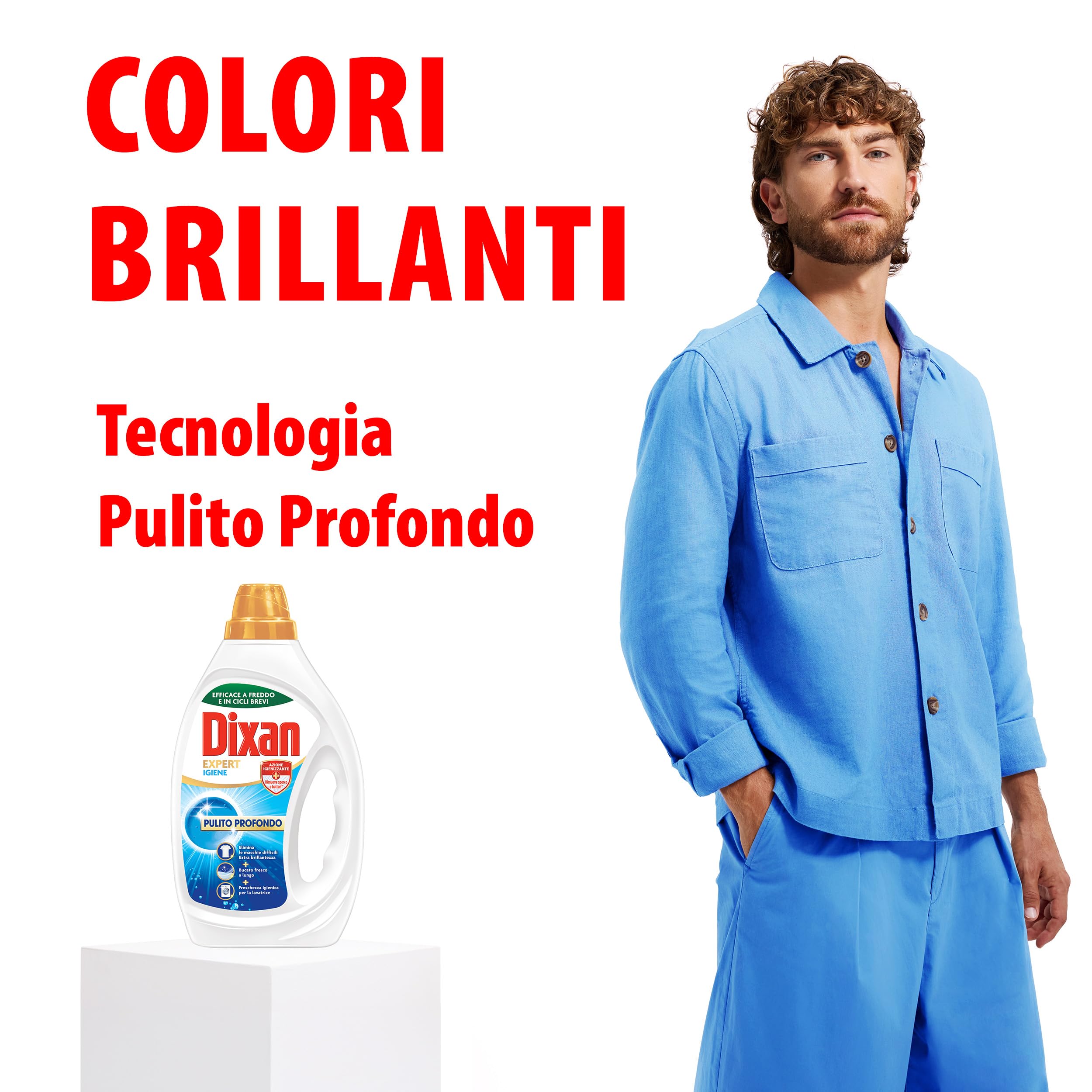 Dixan Liquido Expert Smacchiante Detersivo Lavatrice, 4 confezioni da 38 Lavaggi, per una pulizia profonda del bucato e freschezza igienica per lavatrice, Rimuove le macchie da 20°C