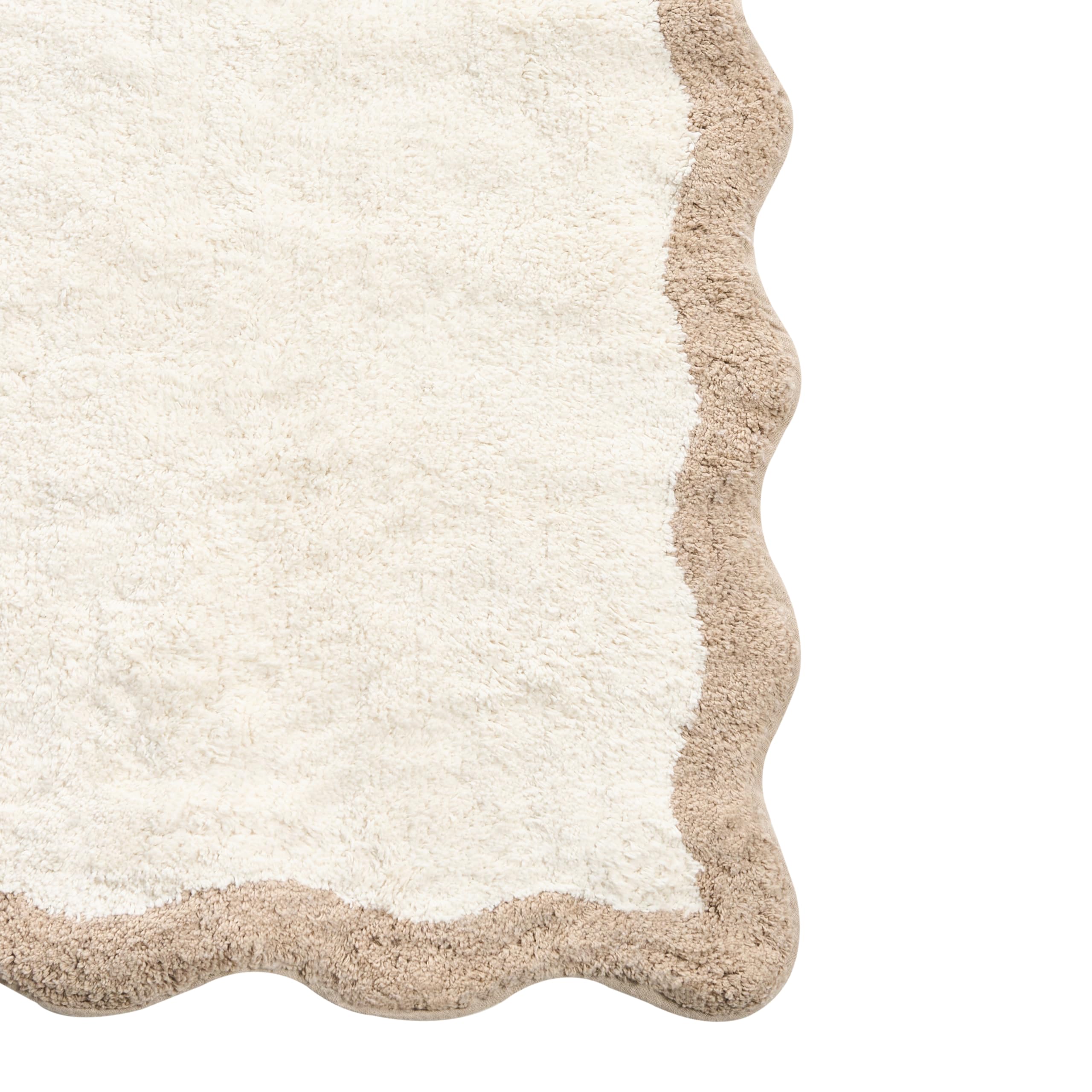 Beliani Tappeto da bagno in cotone rettangolare 80 x 150 cm beige e marrone