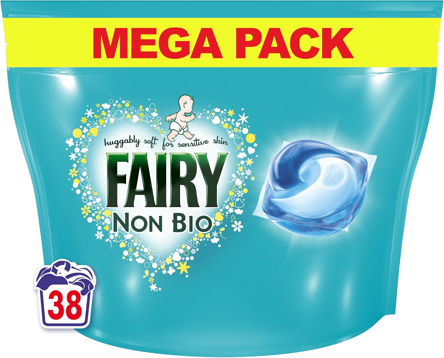 Fairy Non Bio PODS® Washing Liquid Capsules, For Sensitive Skin, 38