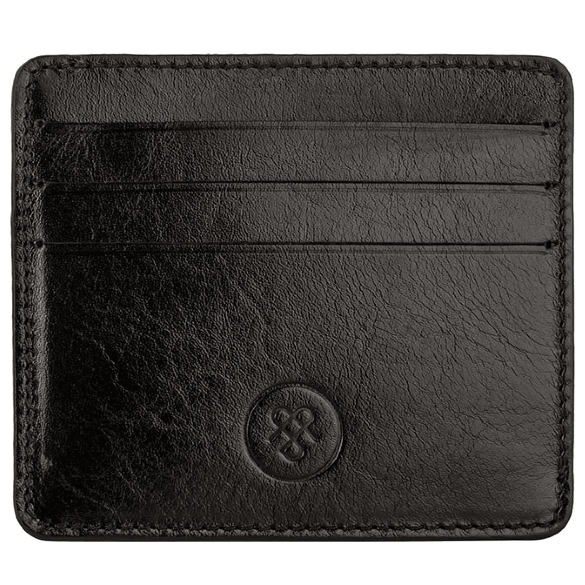 Maxwell Scott - Mens Luxury Italian Leather Compact Credit Card Holder Case Slimline - Made in Italy - The Marco Black