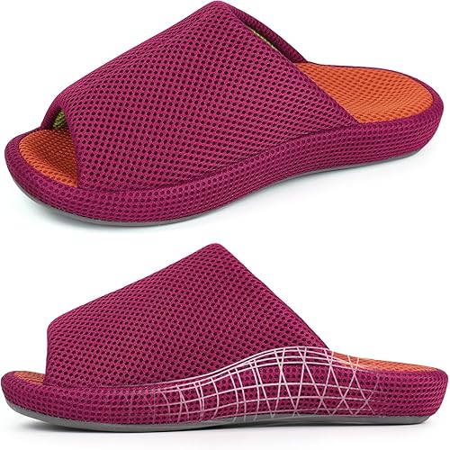 Ortho+rest Pantuflas ortopédicas con soporte de arco para mujer, zapatos ortopédicos para casa