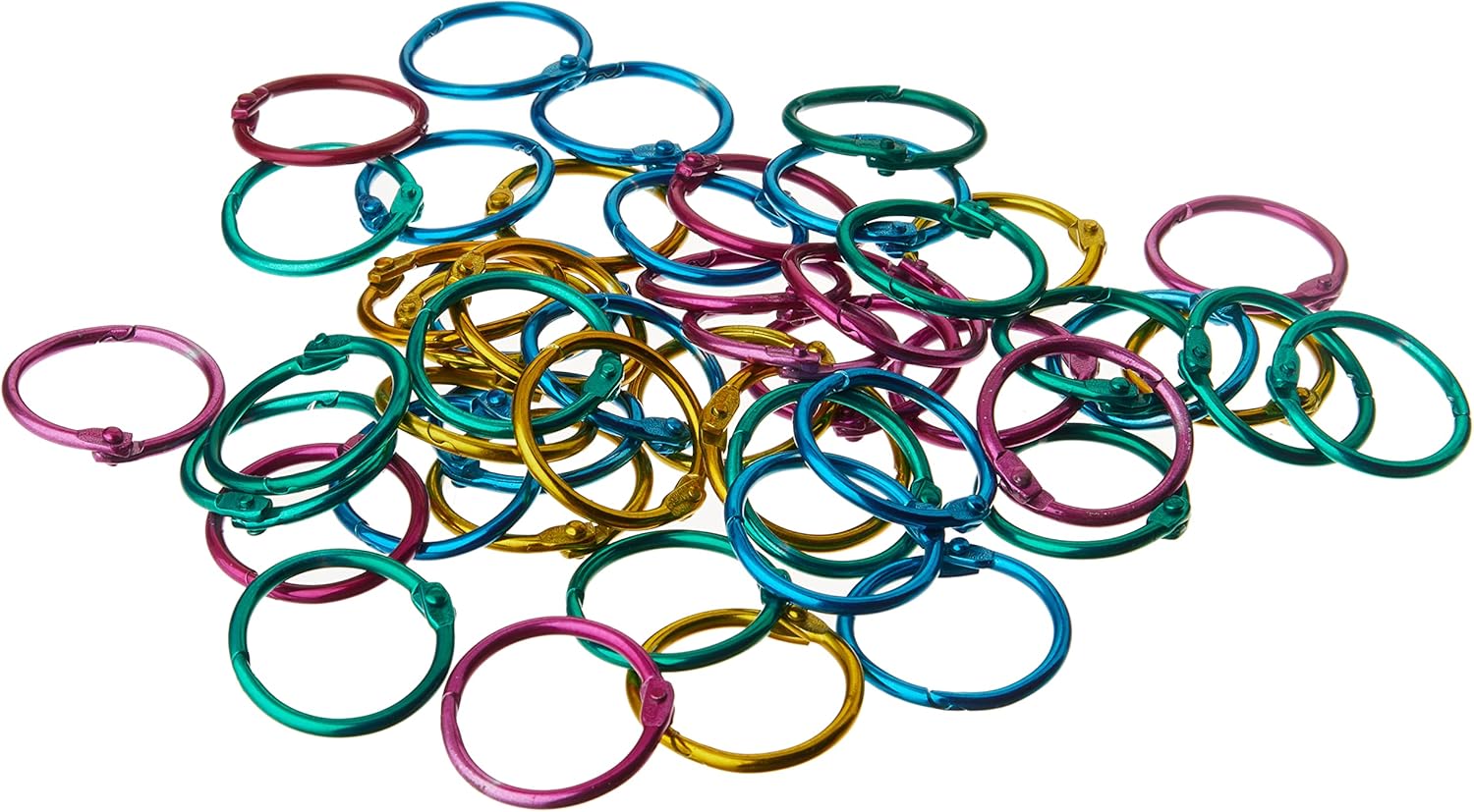 The Classics 1-Inch Diameter 50 Count Book Rings in Assorted Bright Colors (TPG-189) : Office Book Rings : Office Products