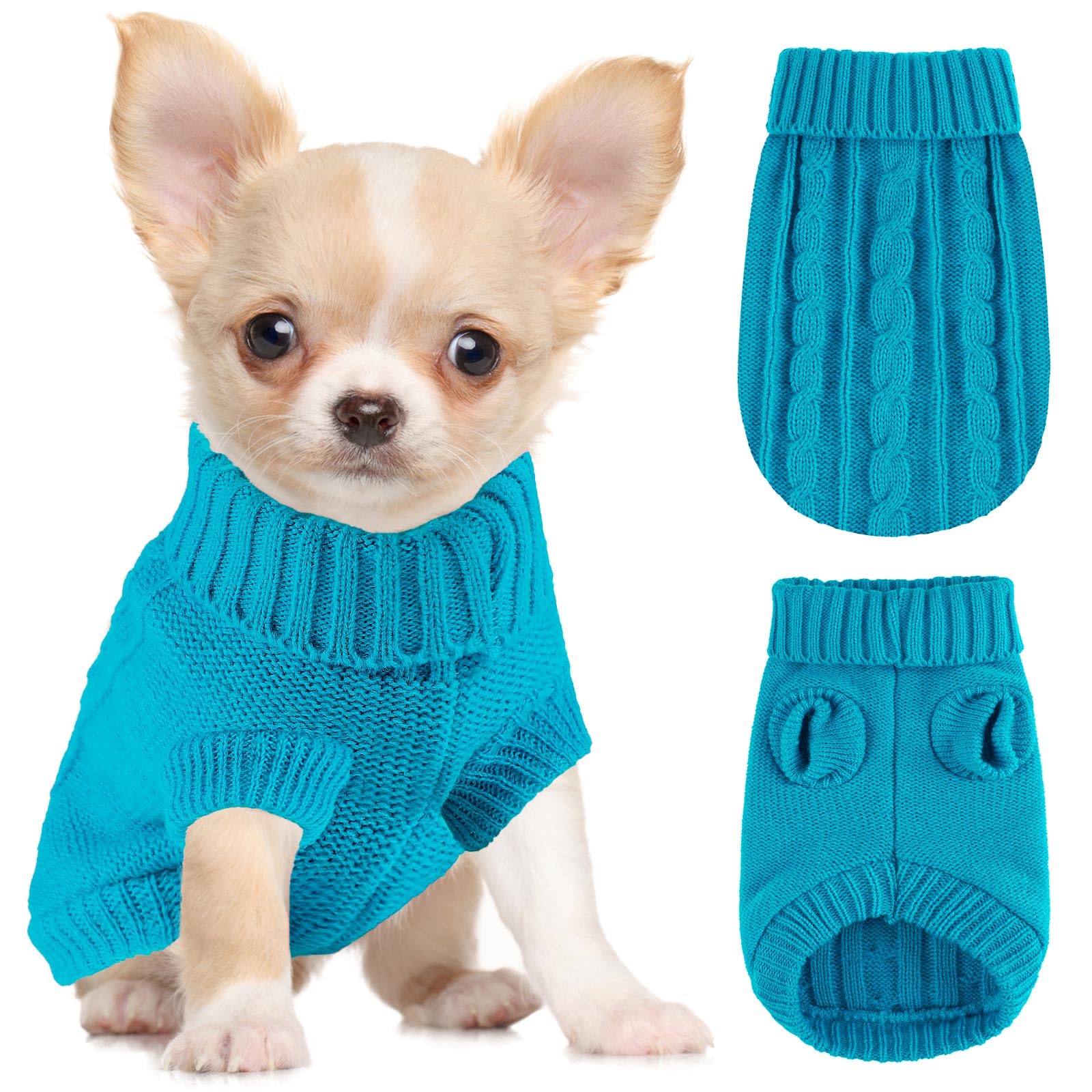 XXS Dog Sweater,Extra Small Knitted Chihuahua Sweater Yorkie Teacup Dachshund,Dog Sweaters for Small Dogs Girl Male Fall Winter Puppy Cat Sweaters（XX-Small）