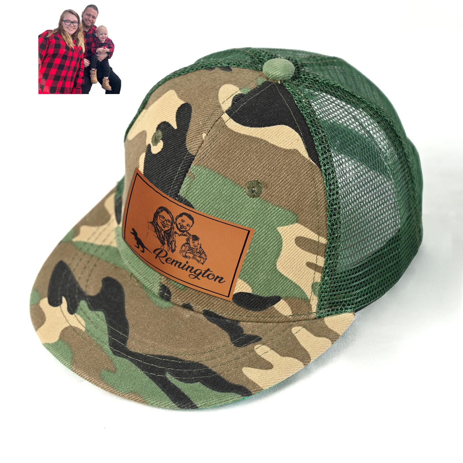 Personalized Kid Engraved Photo Baseball Cap: Custom Gray-Black Sun Hat - Adjustable Snapback Trucker Caps for Child
