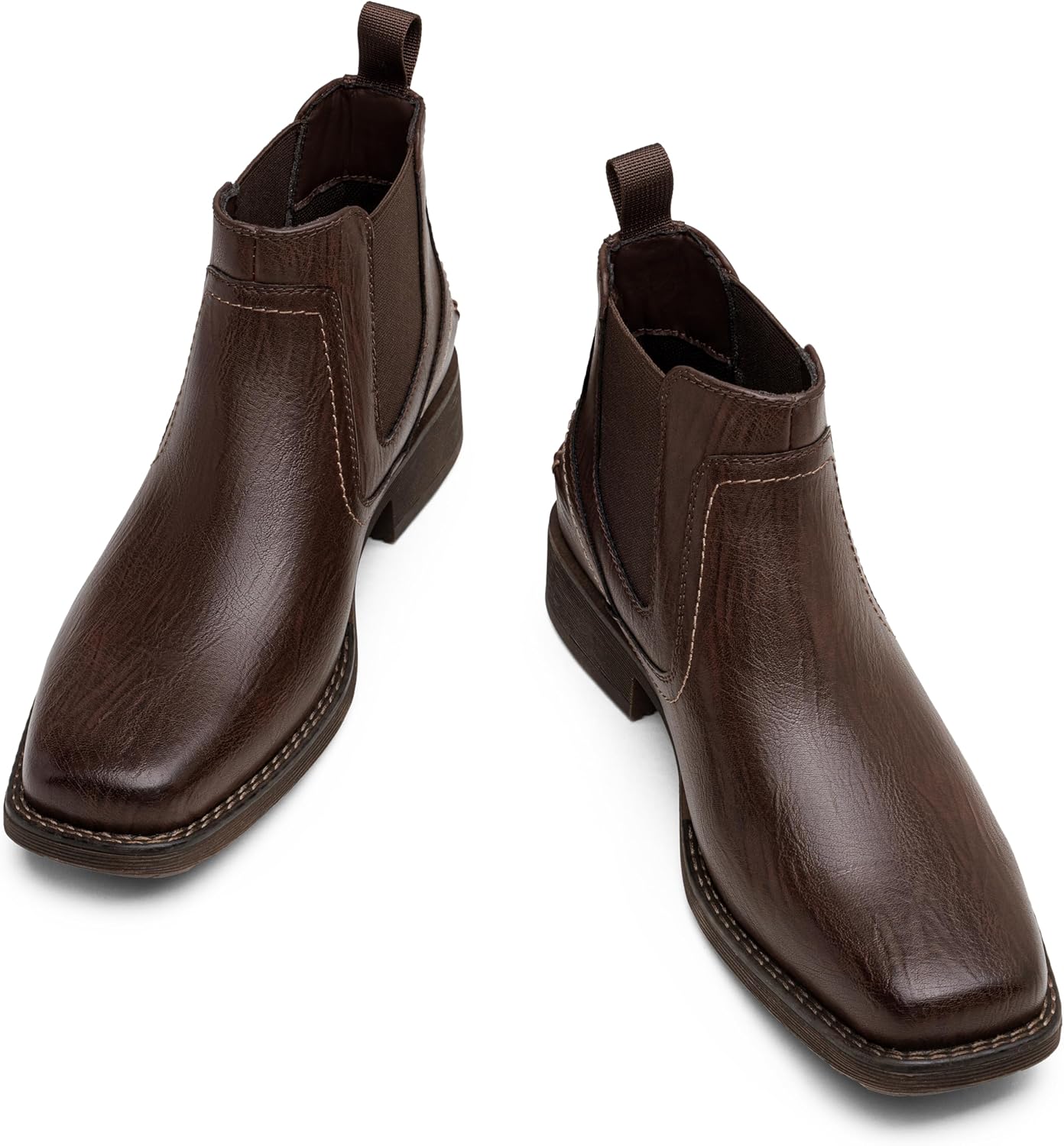 Jousen Chelsea Boots Men Square Toe Ankle Mens Dress Boots Casual Slip On Boots for Men - Image 4