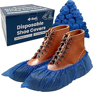 Reli. Shoe Covers, Disposable | 200 Pack (100 Pairs) - One Size Fits All | Non Slip, Disposable Shoe Covers for Indoors | ...