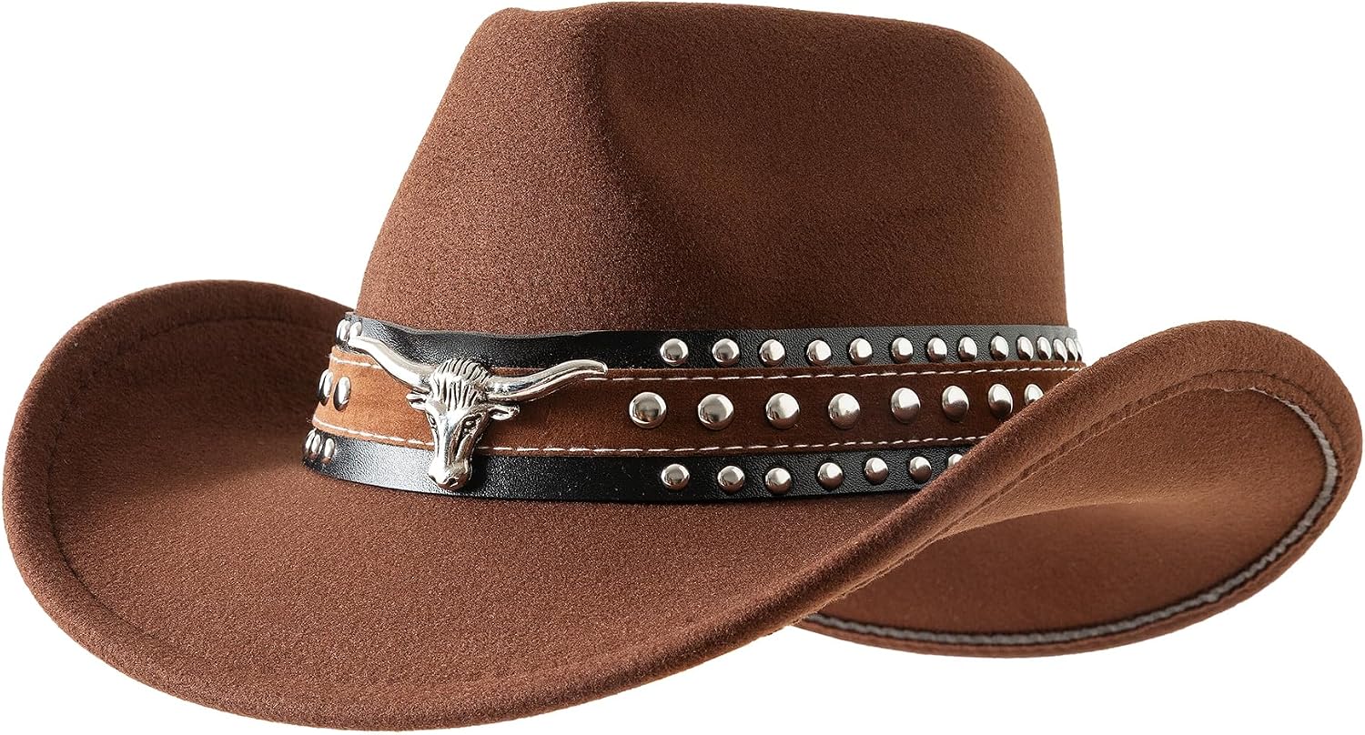 Lanzom Boys Girls Cowboy Hat for Kids Cowgirl Hat for Toddler Cowboy Hat with Buckle Belt