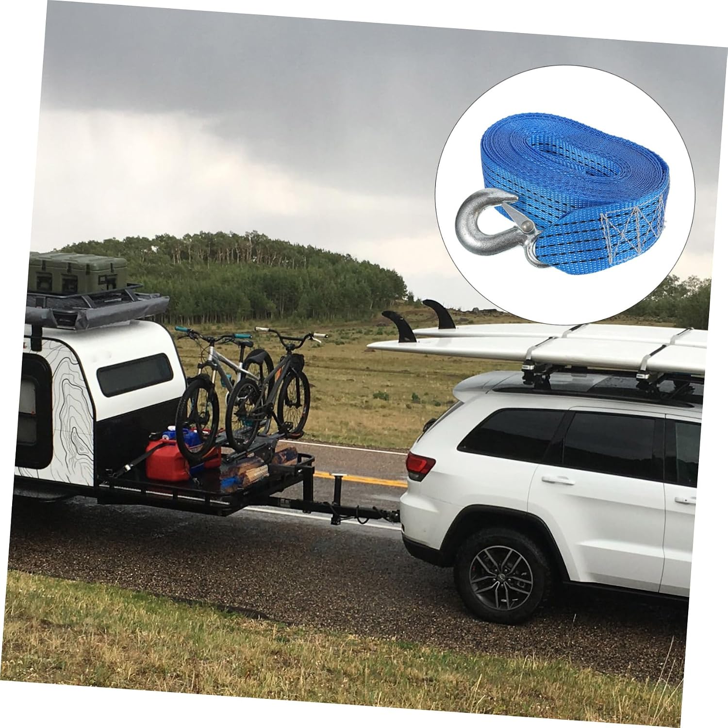6m Trailer Winch Strap Heavy Duty Towing Belt for Boat Vehicle and Transport Safety Latch for Towing and Winching Applications