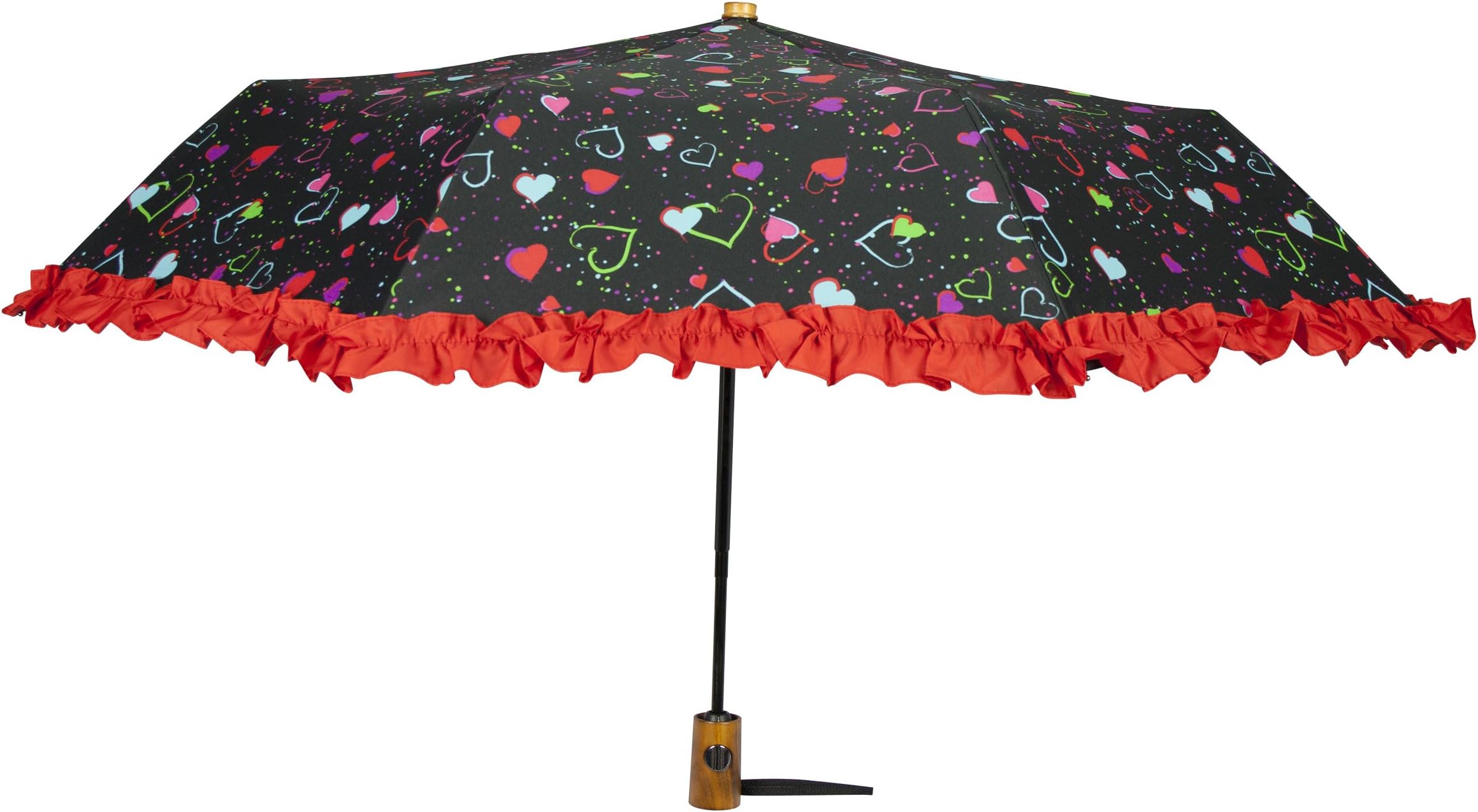 Ruffled Edge Atomatic Open Fashion Design Umbrella Hearts by Leighton Umbrellas 91015_HRTS
