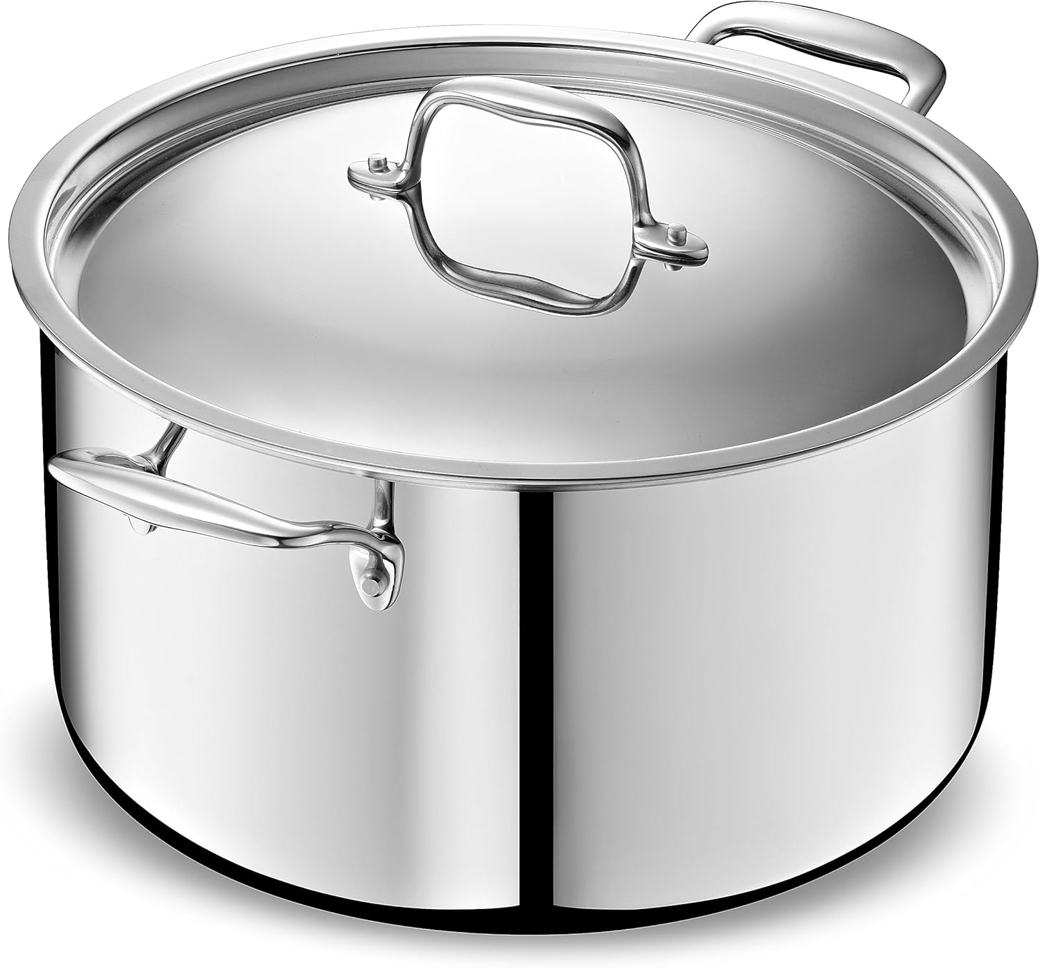 LEGEND COOKWARE 5-Ply Stainless Steel 12-Quart Stock Pot with Lid - Induction Compatible, Oven Safe 800°F - Non-Toxic, No Coatings - Even Heating, Won't Warp - Built to Last Generations