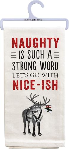 Primitives by Kathy Torchon de cuisine brodé – 110131 Naughty is Such A Strong W