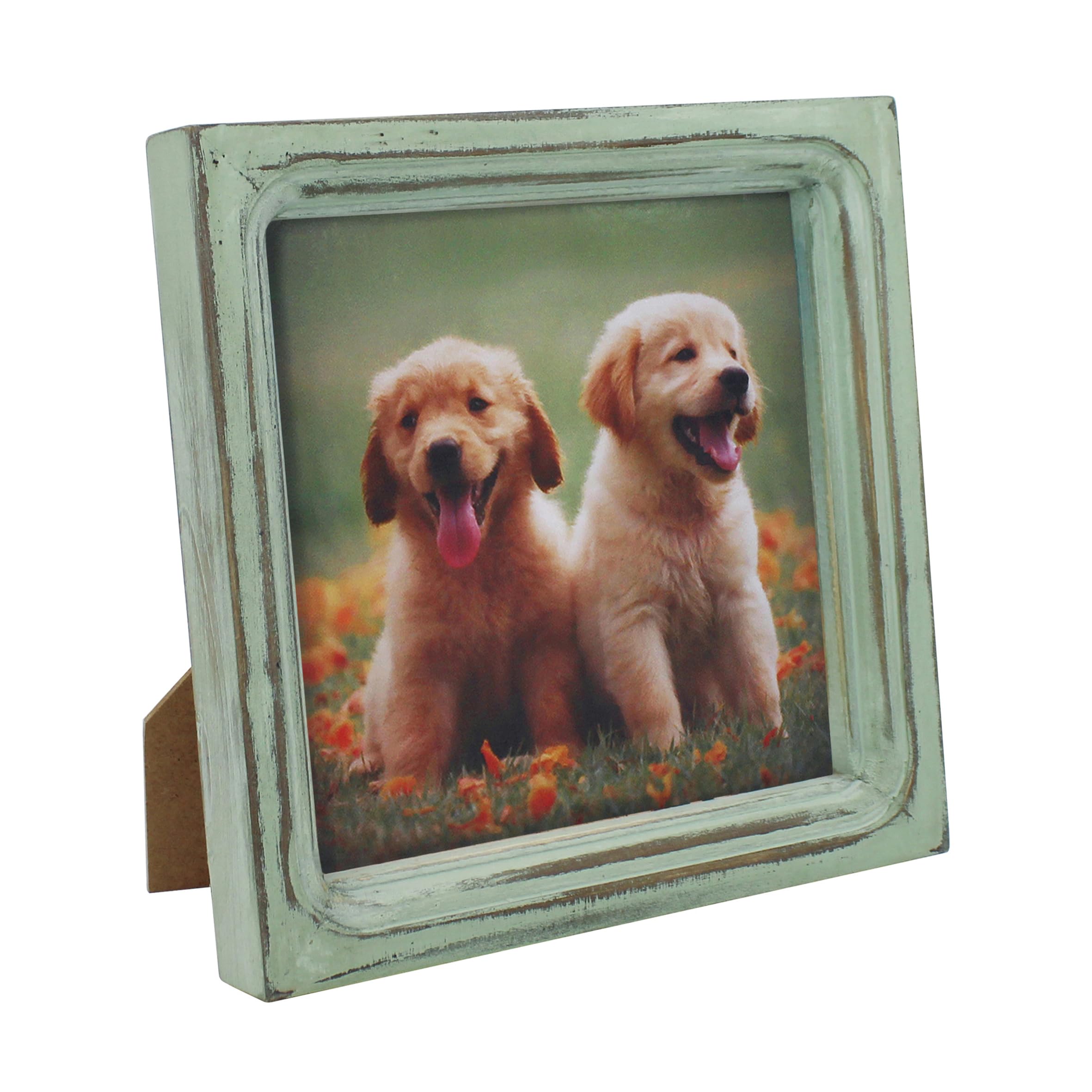 CVHOMEDECO 6x6 Solid Wood Teal Frame