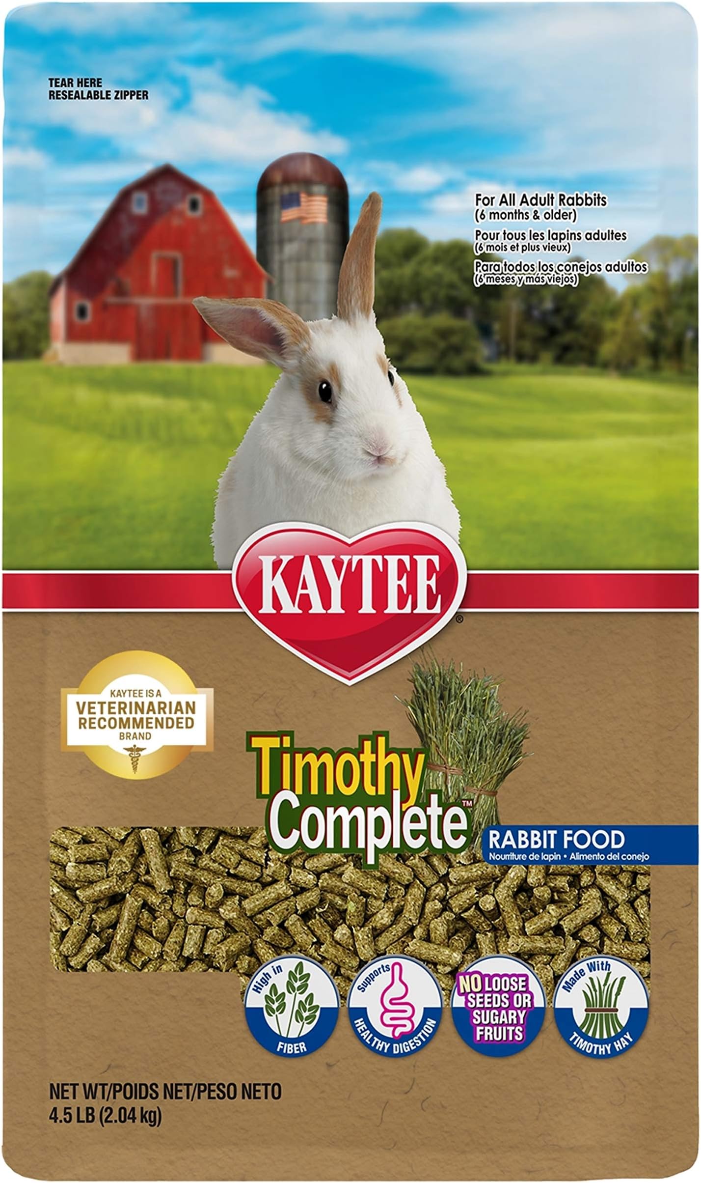 Timothy Complete Kaytee Rabbit Food, 4.5-lb bag : Amazon.ca: Pet Supplies