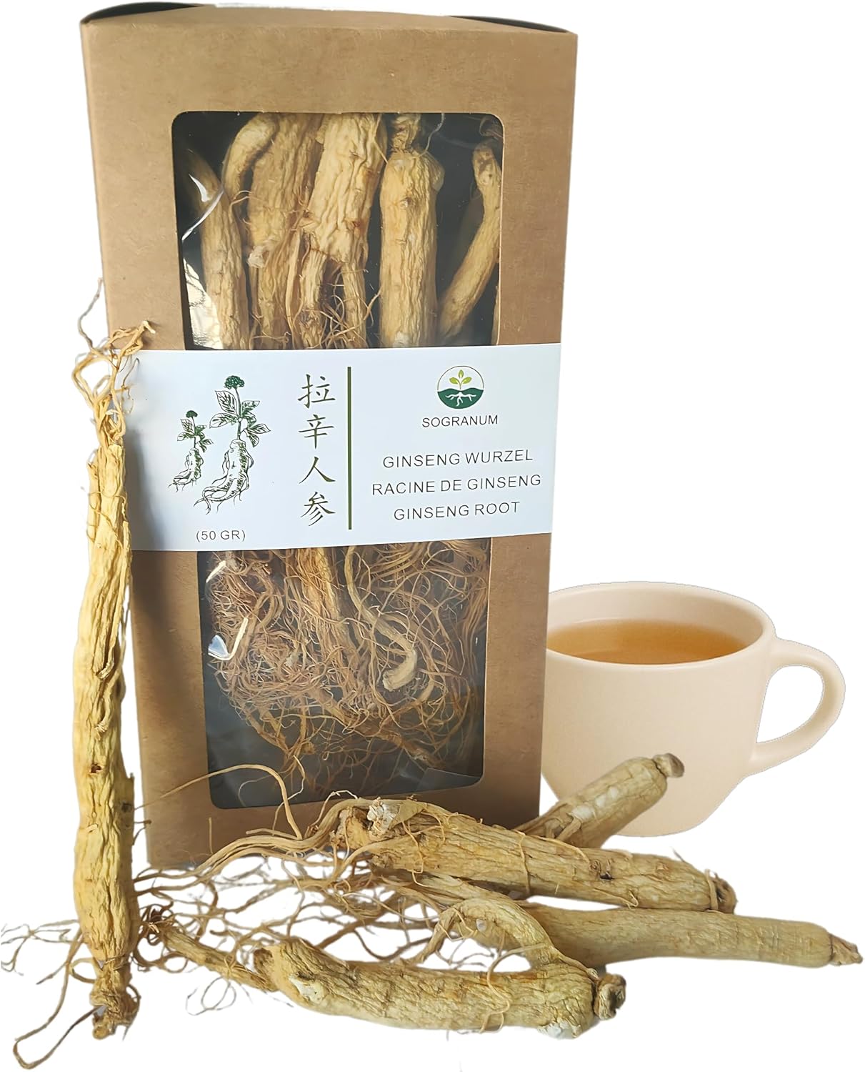 Ginseng Root | Herbal Tea: Traditional Therapeutic Plant Asian Millennium | Energy Vitality Wellness | Ginseng Herbal Tea | 50g