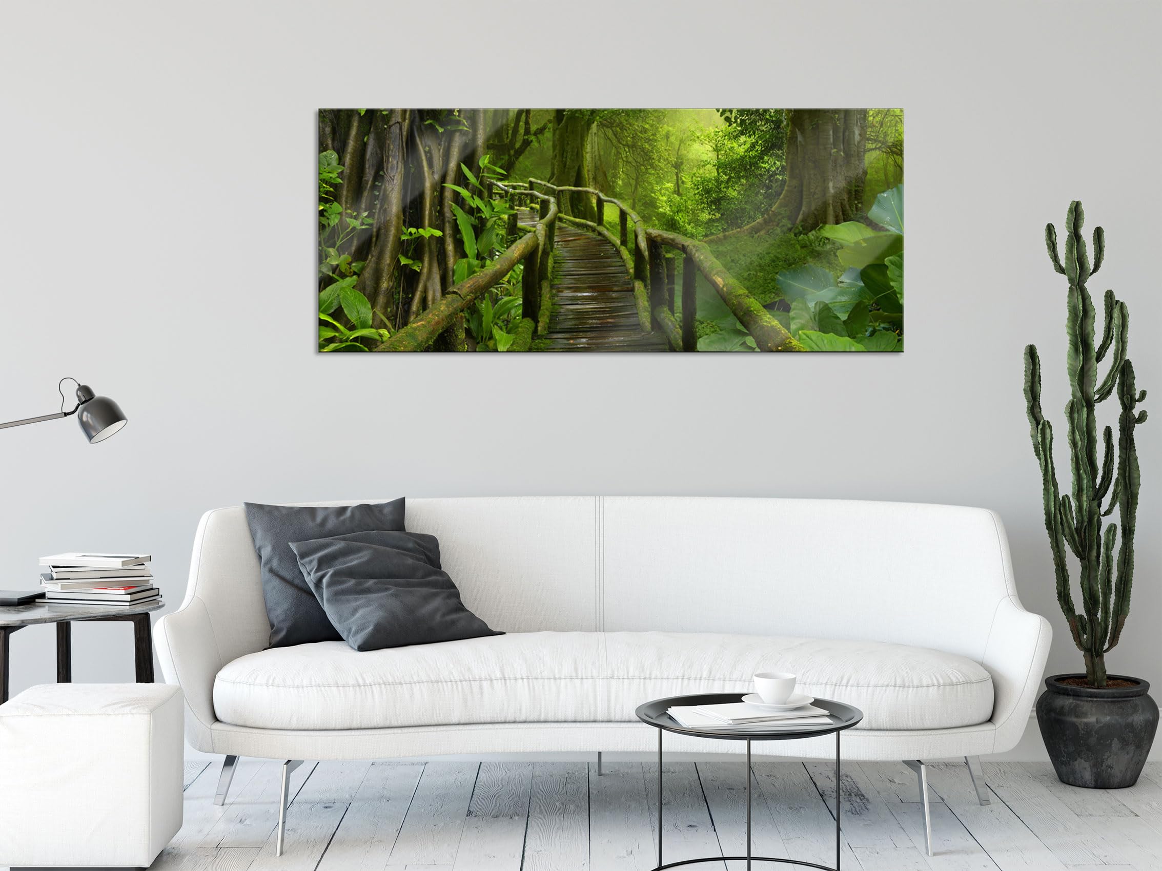 Murale in vero vetro | Cascata nella foresta pluviale | 60 x 40 cm