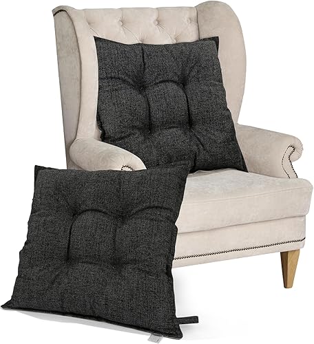 SINSOSSO - Cojín de lino para sentarse y sentarse, cojines cuadrados grandes de 22 pulgadas, antideslizantes, lavables, para yoga, interiores, color