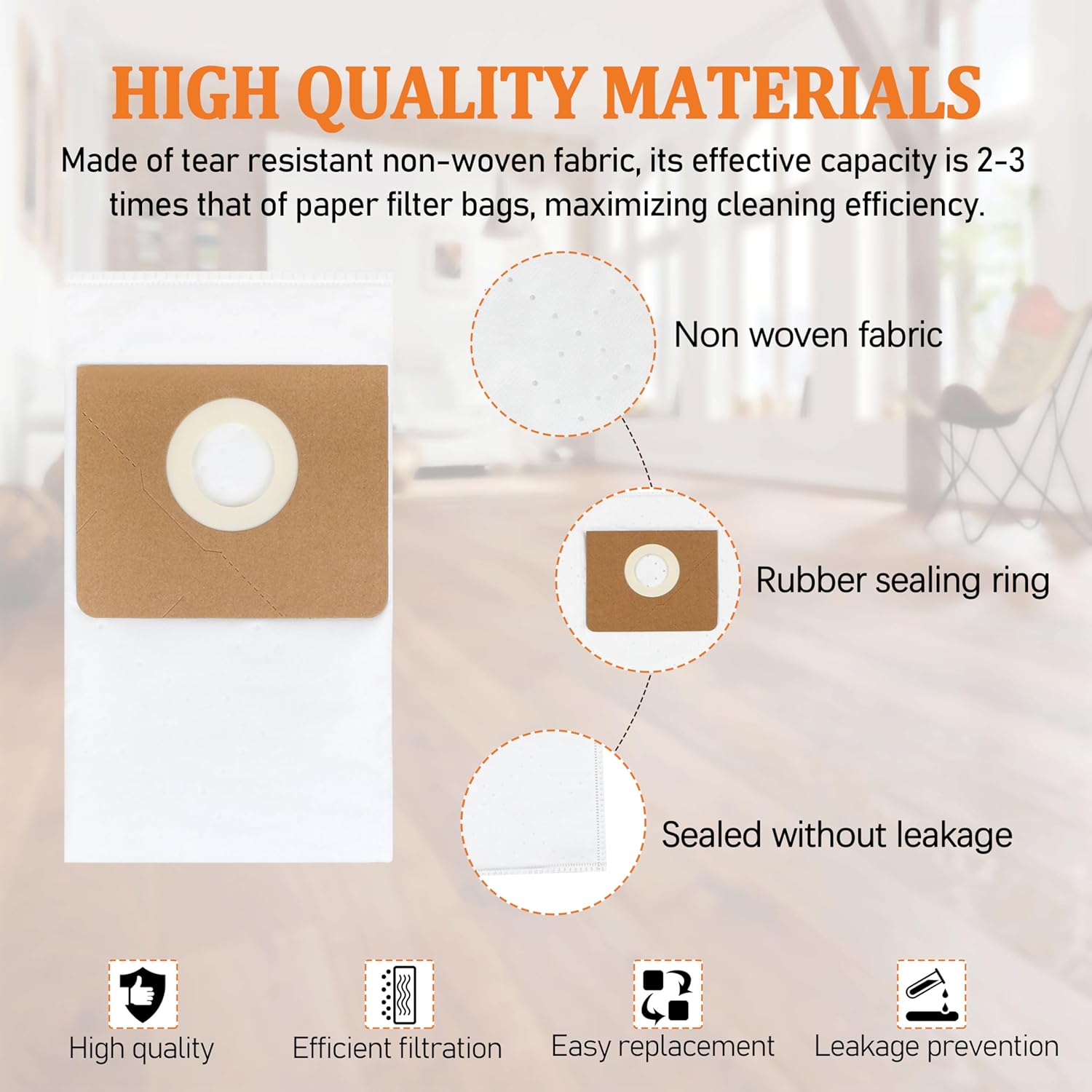 31345062010 for Fein vacuum bags,Nonwoven Fleece Filter Bag for Fein Turbo II Dust Extractors, Dustex 35 L Model, 10-Pack